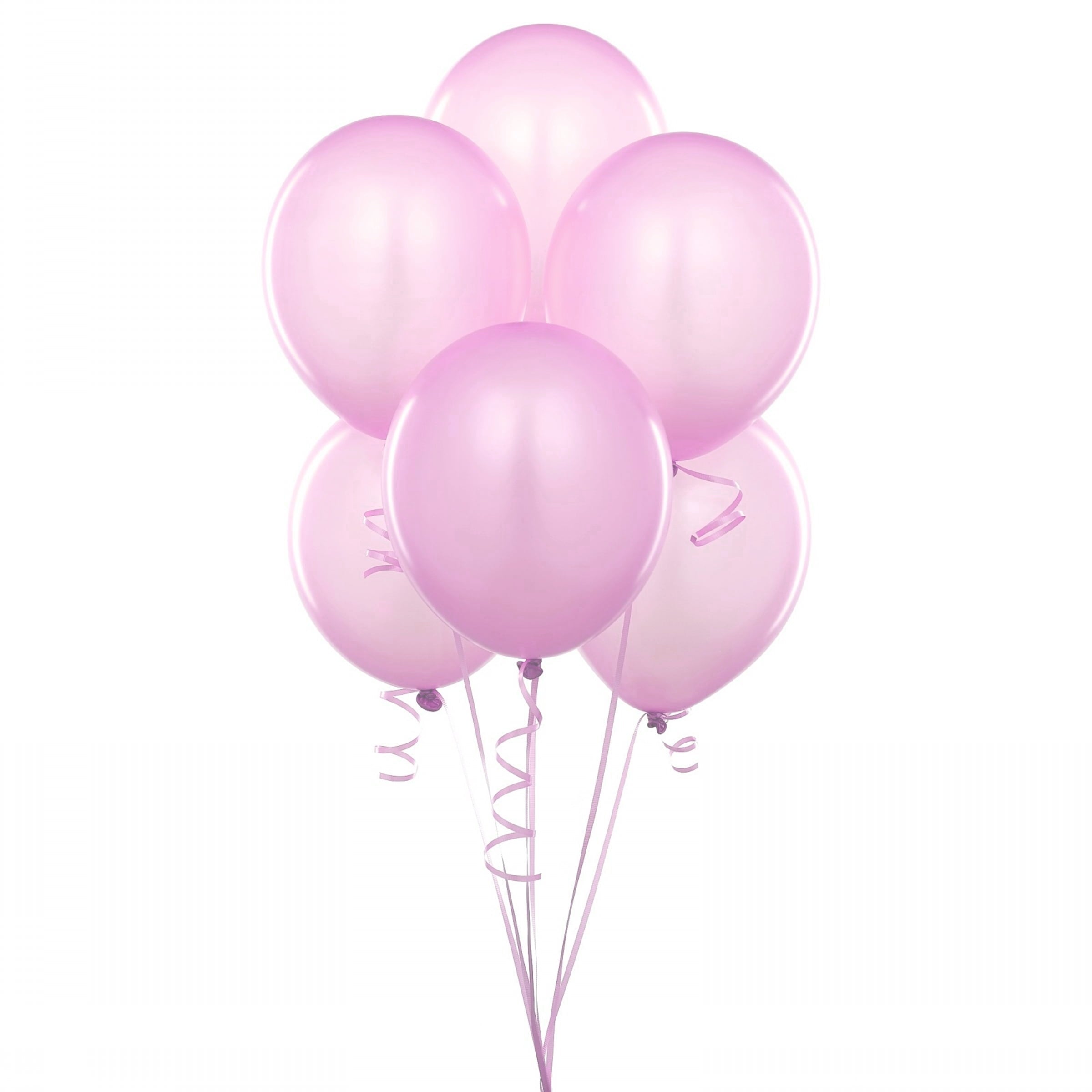 72 Latex Balloons 12" with Clips and Curling Ribbon - Pink