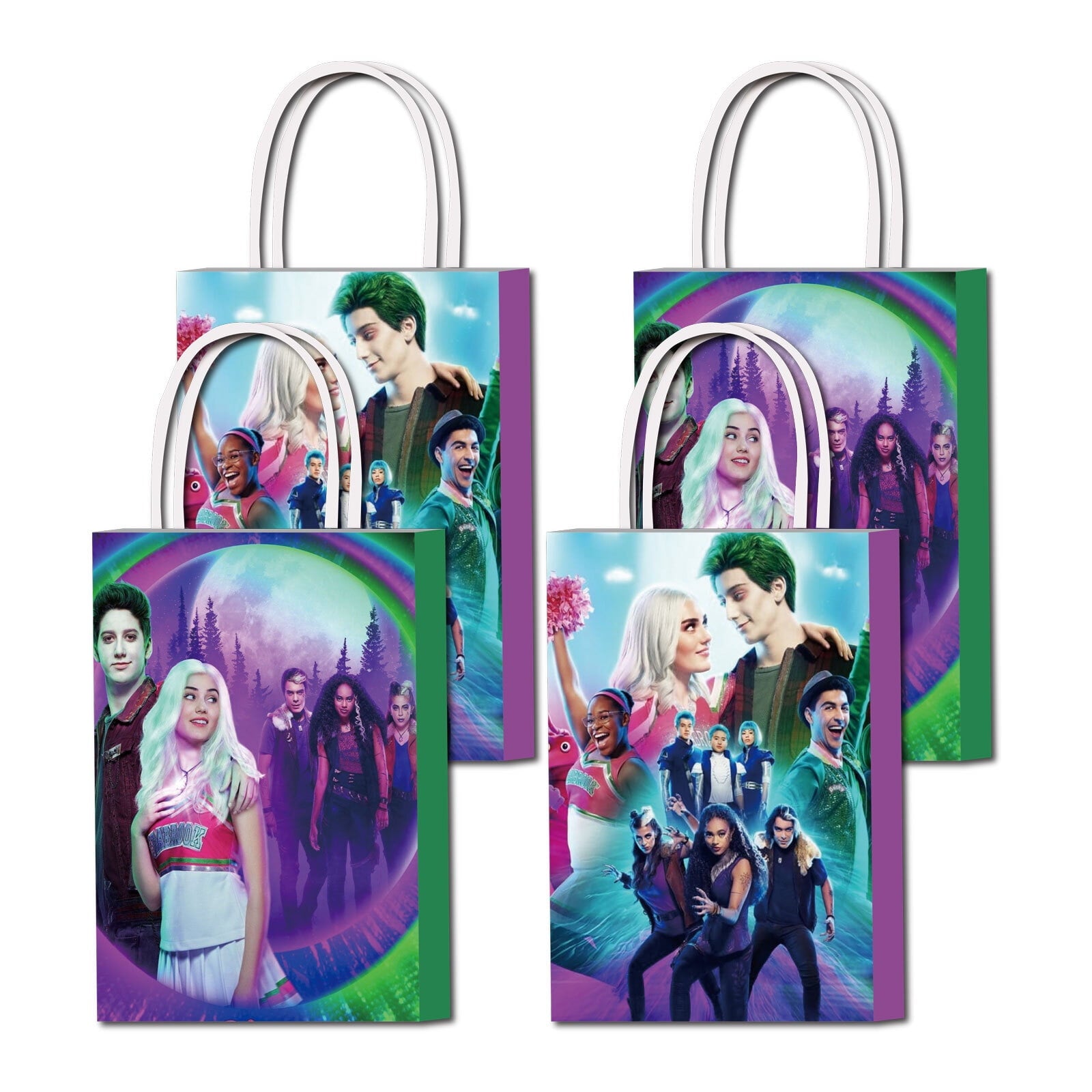 16 Pcs For Zombies Party Favor Bags – 2 Styles with Handles, Gift Bags for Birthday Parties, Themed Celebrations, Events