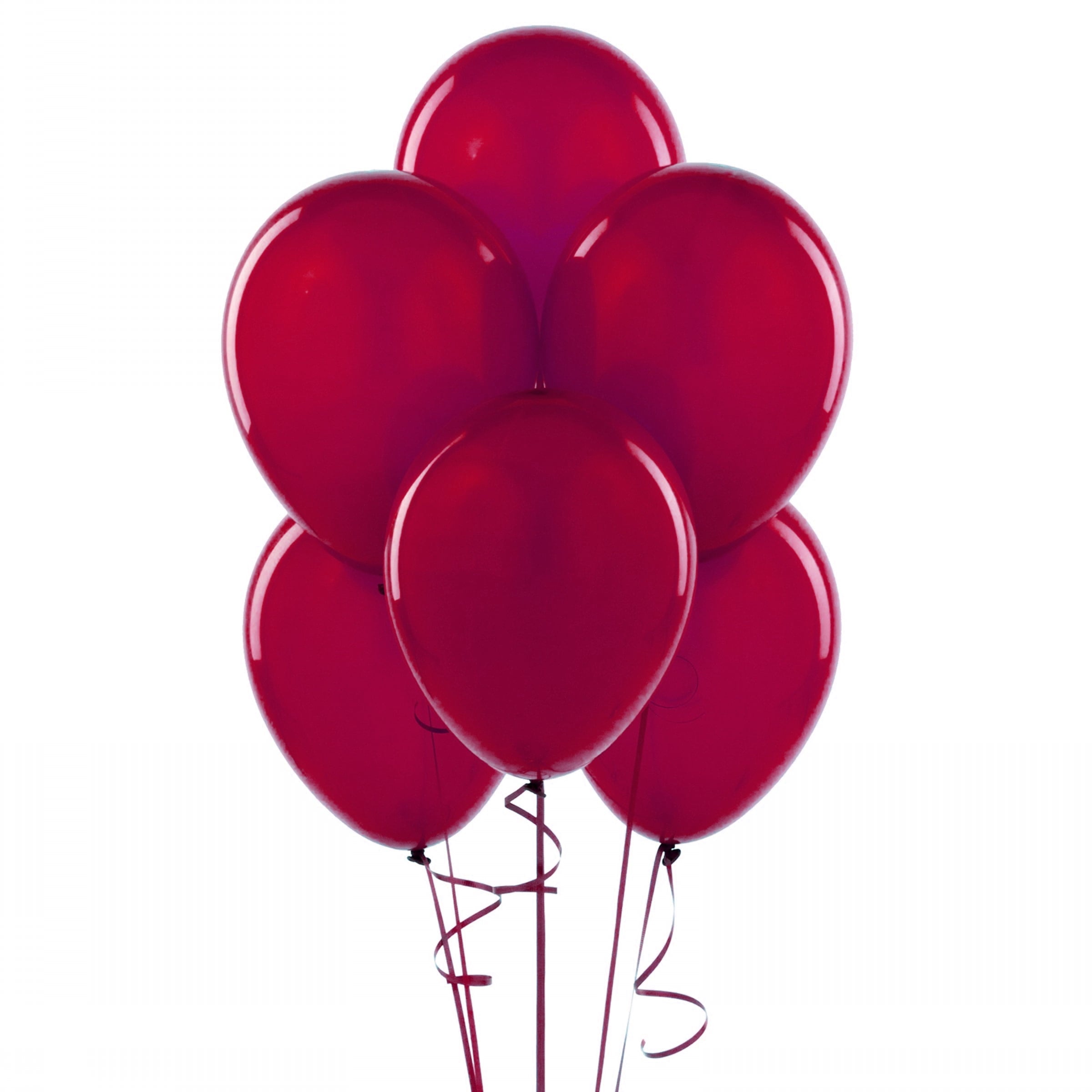 72 Latex Balloons 12" with Clips and Curling Ribbon - Burgundy