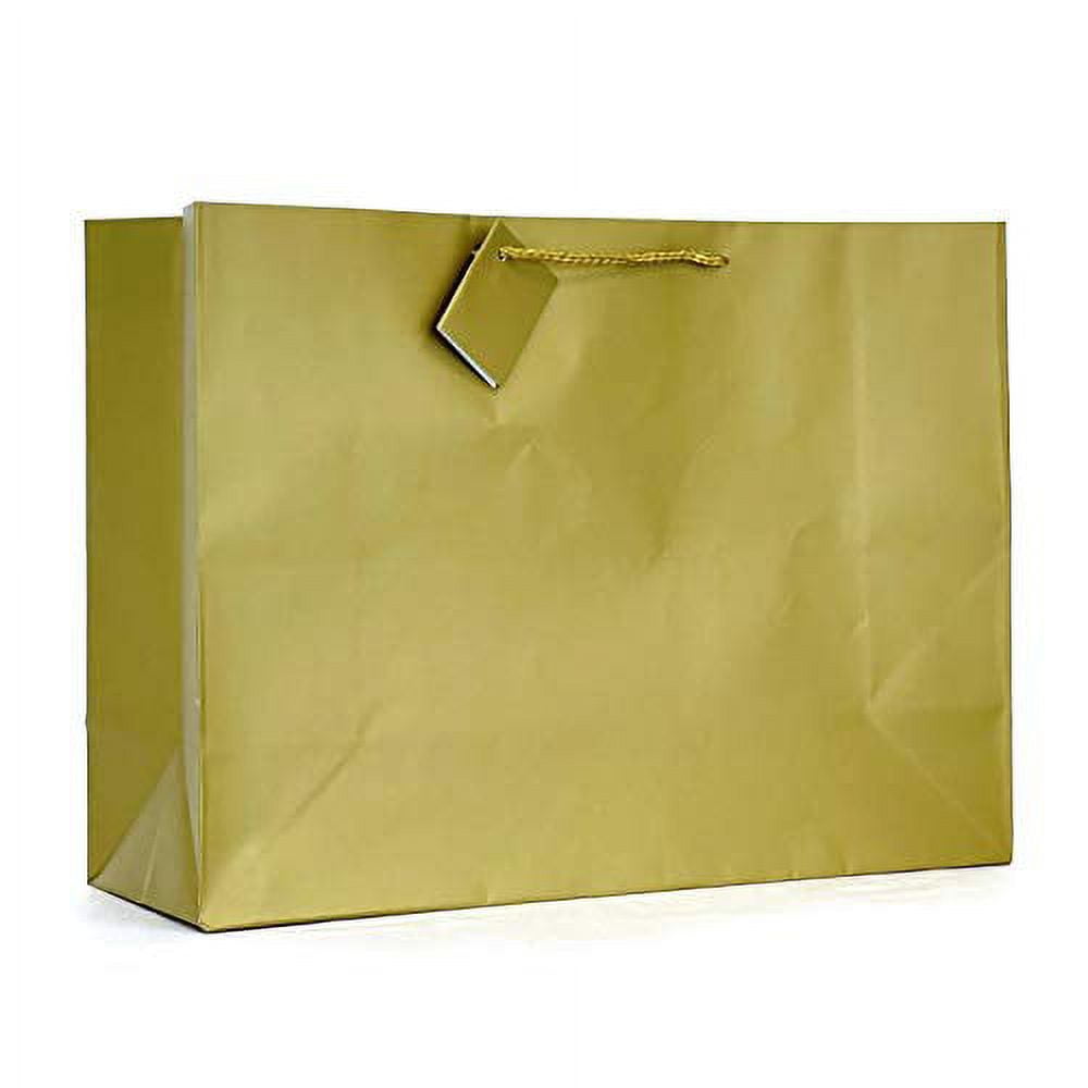 Allgala 12PK Value Premium Solid Color Paper Gift Bags (16" Wide Vogue-Gold-GP50037)