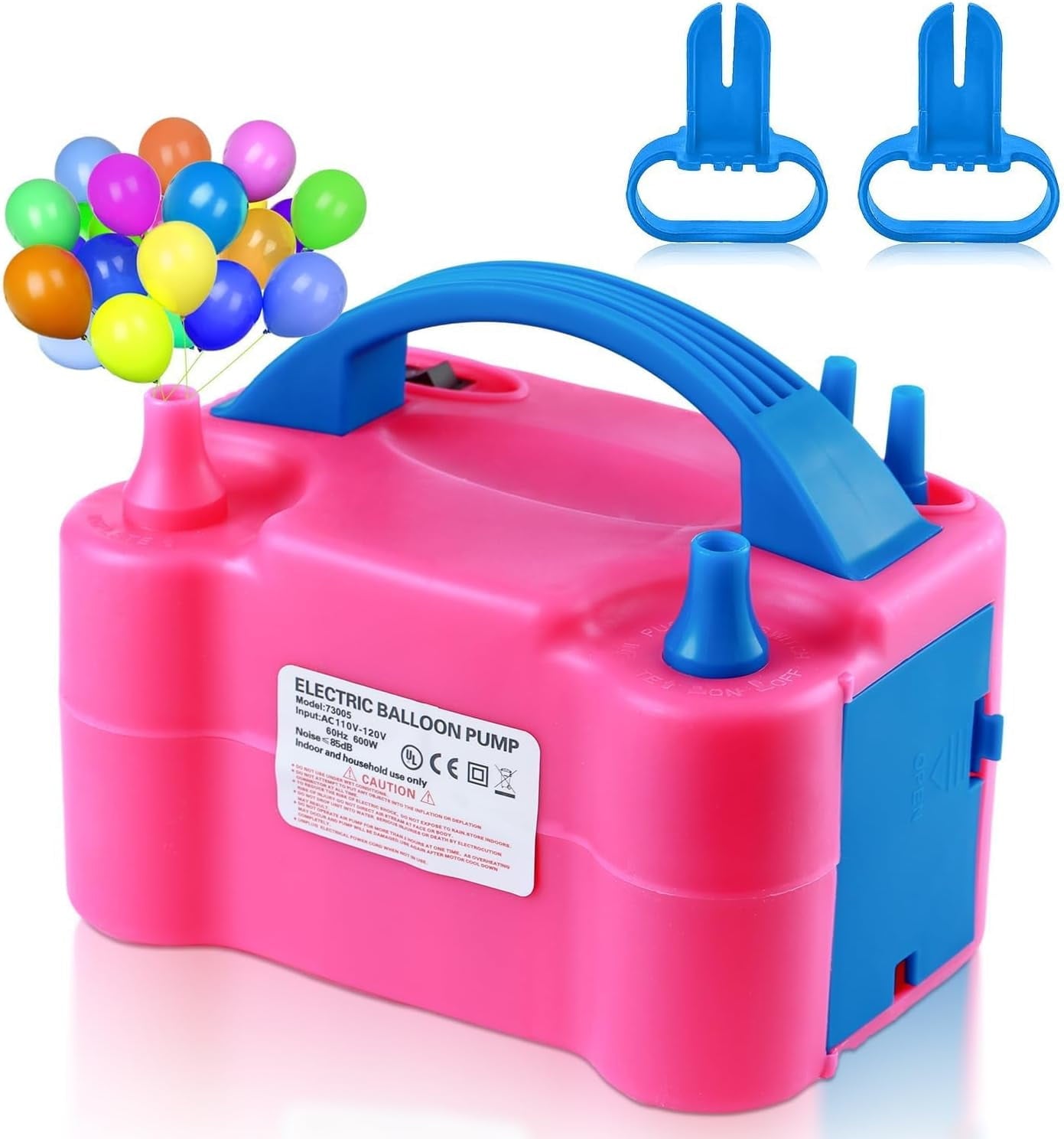 Balloon Pump Electric, Electric Air Pump Replace Manual Balloon Hand Pump, US Standard Plug Balloon Inflator Pump Electric with Dual Nozzles for Balloon Arch, Balloon Stand, Party Decorations