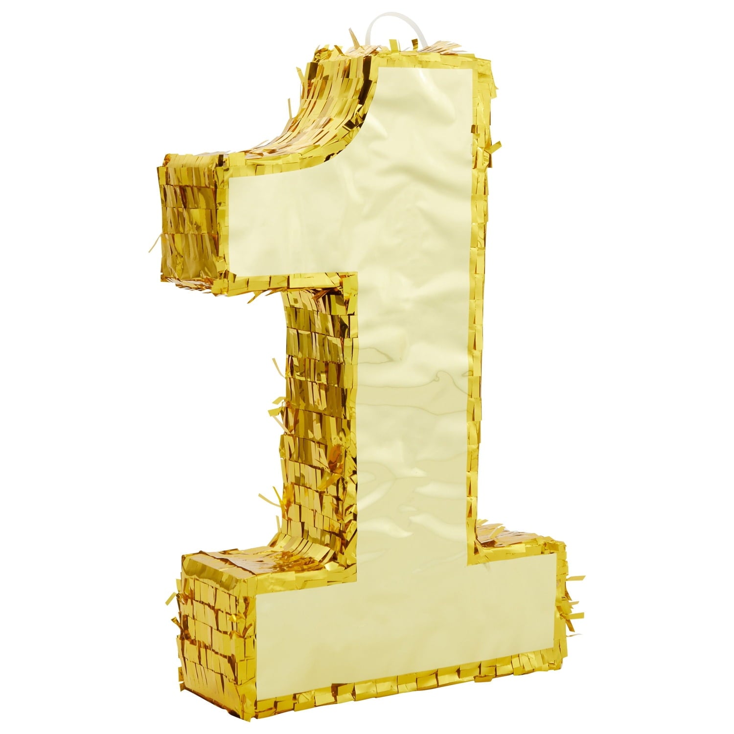 Juvale Gold Foil Number 1 Pinata for Kids Ages 3–14 Birthday Party Decorations, Centerpieces, Anniversary Celebrations, Small (16 x 3 x 10 In)