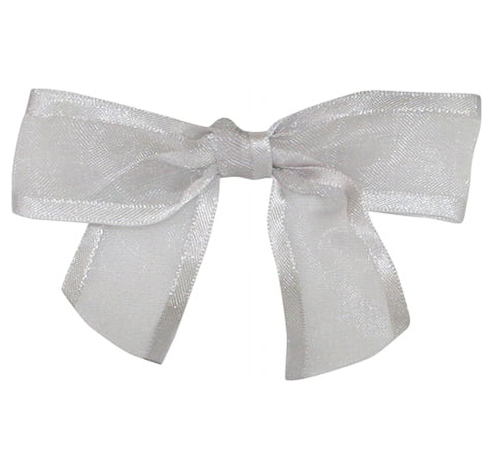 JAM Paper All Occasion Silver Nylon Twist Tie Sheer Bows, (100/Pack) 9.63"
