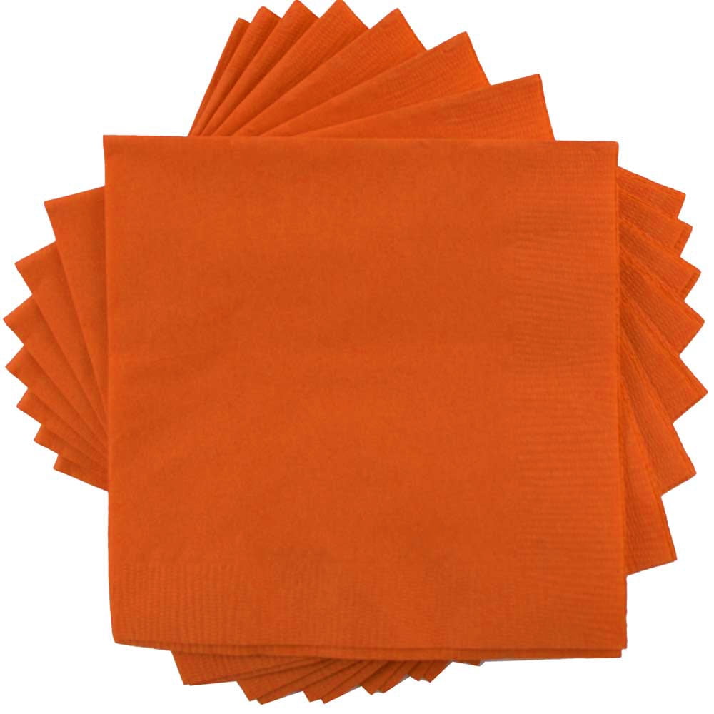 JAM Paper Bulk Medium Lunch Napkins, 6 1/2 x 6 1/2, 480/Box, Orange