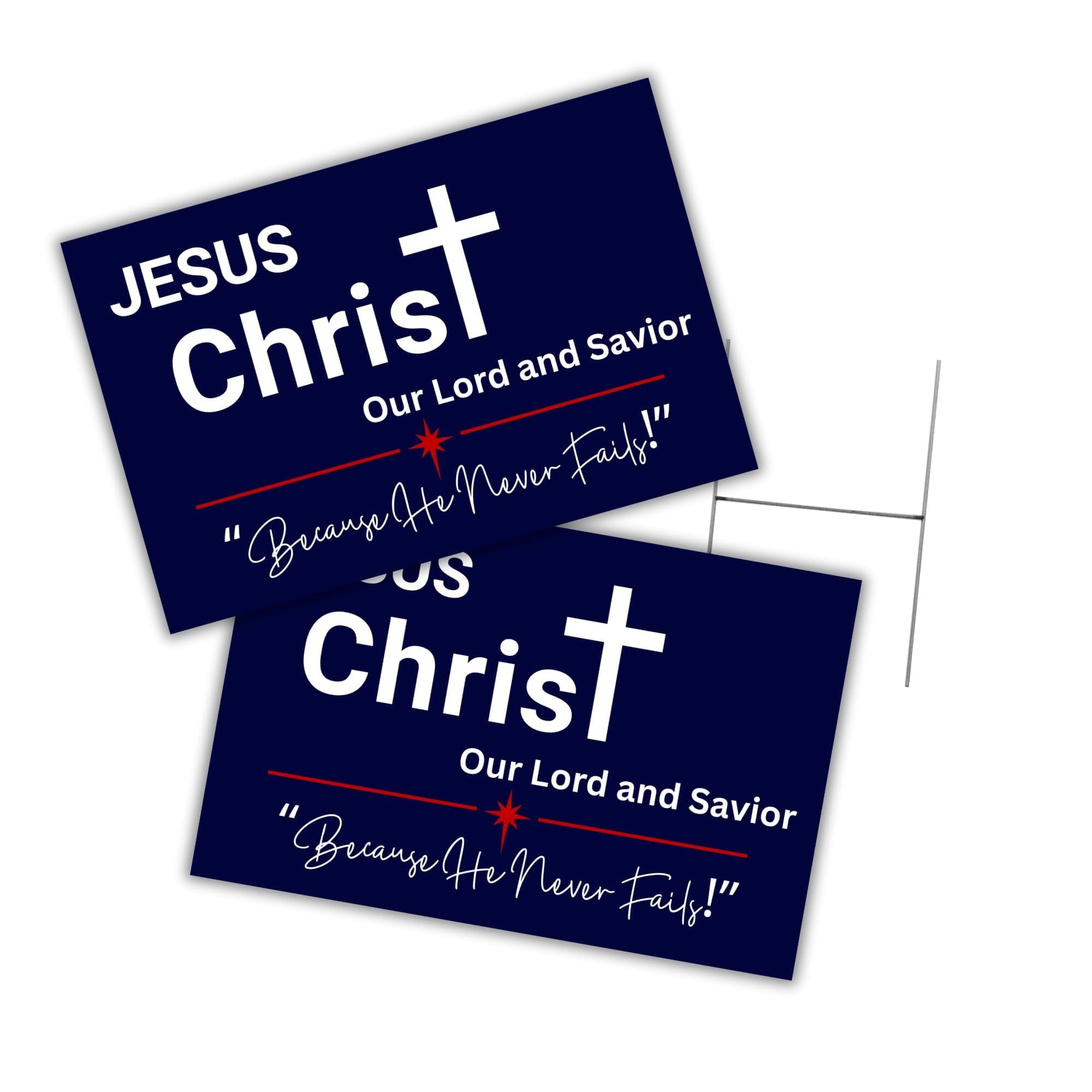 Jesus, I Trust In You Yard Sign 12x18 with H Frame Stake Political Christian Our Only Hope Politicians are Temporary Board Message God Religious Vote for Him
