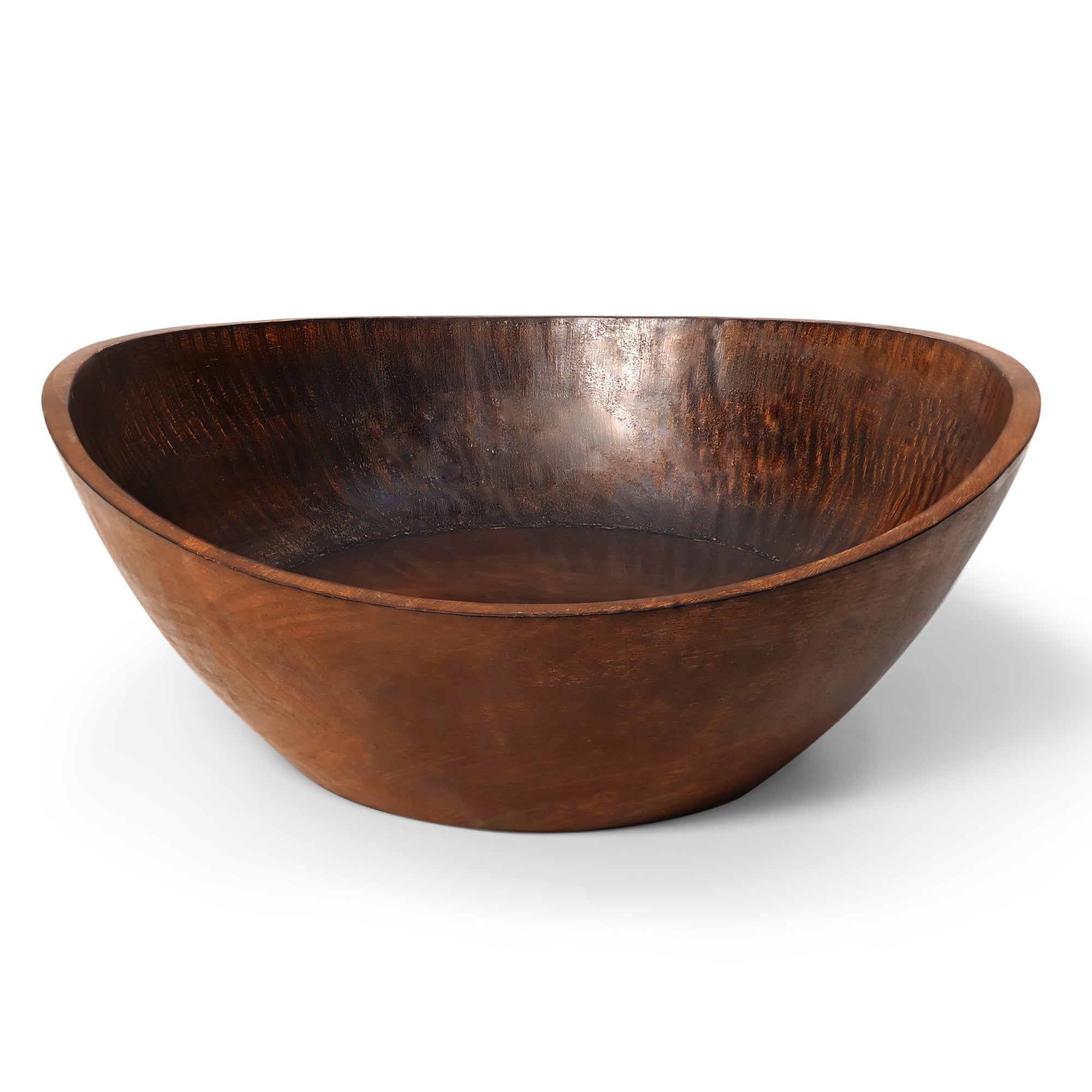Luxe Designs | Mango Wood Bowl For Fruits, Salad & Popcorn | Wooden Decorative Bowl For Room & Kitchen | 12" x 4.5" x 11"
