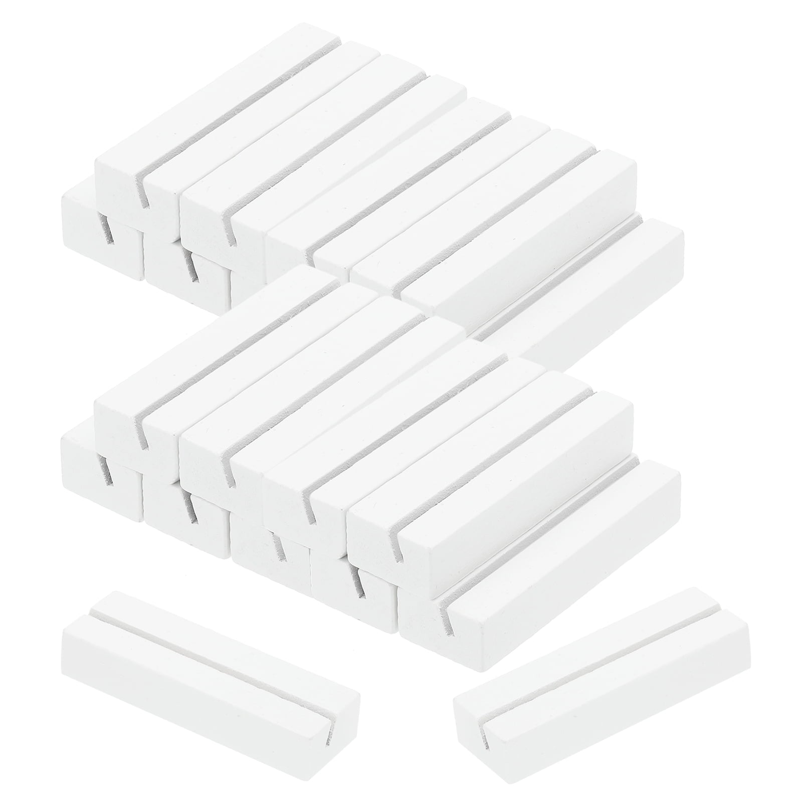 Uxcell Wood Place Card Holder, 20Pcs Table Sign Number Holder Name Stands, White