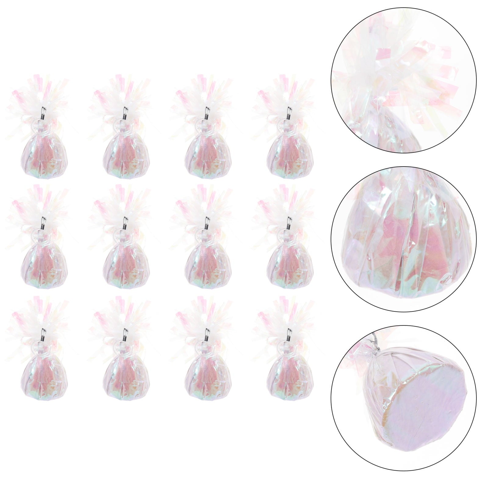 WHAMVOX 12 Pcs Balloon Accessory Aluminum Foil Weights Balloons for Birthday Party Colorful