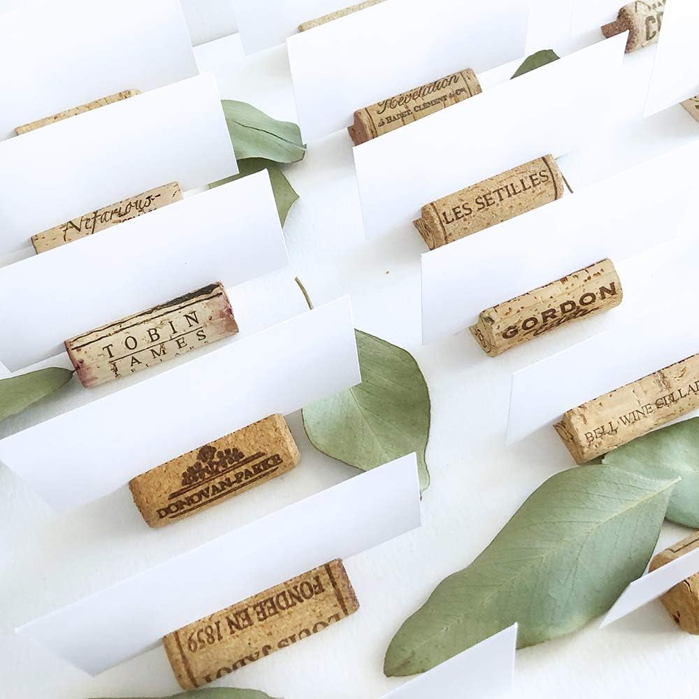 Variety of Wine Cork Place Card Holders with Cards (Set of 25)