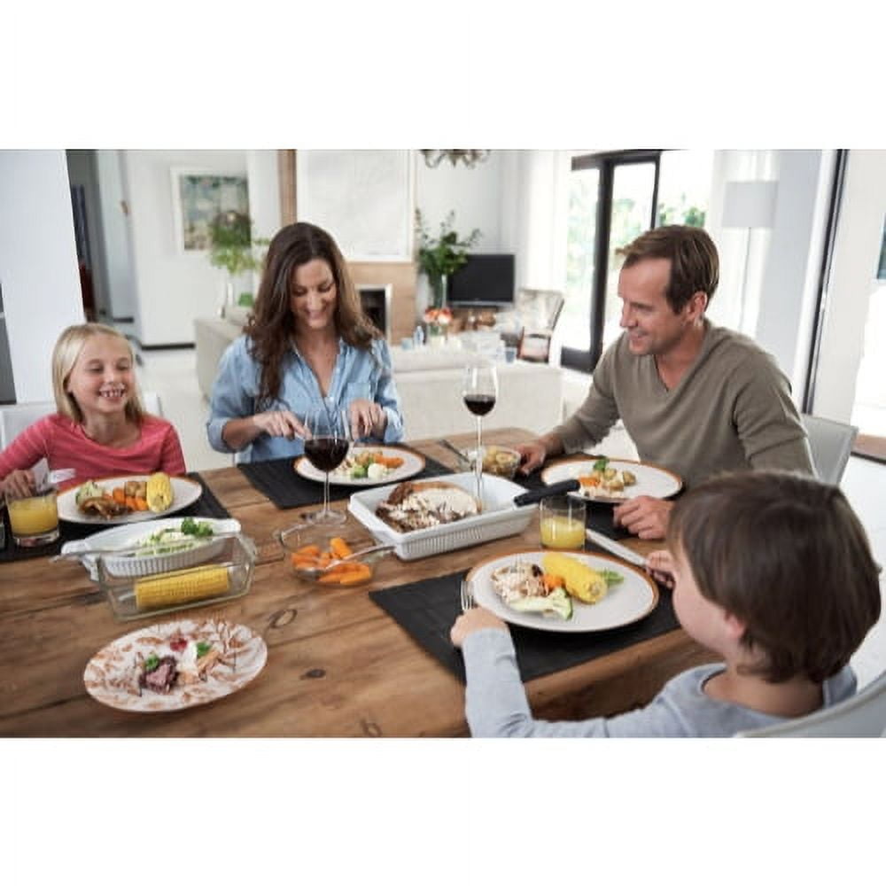 Crown Display 40-Piece Disposable Plates Set - White and Pomegranate Design - 20 Guests