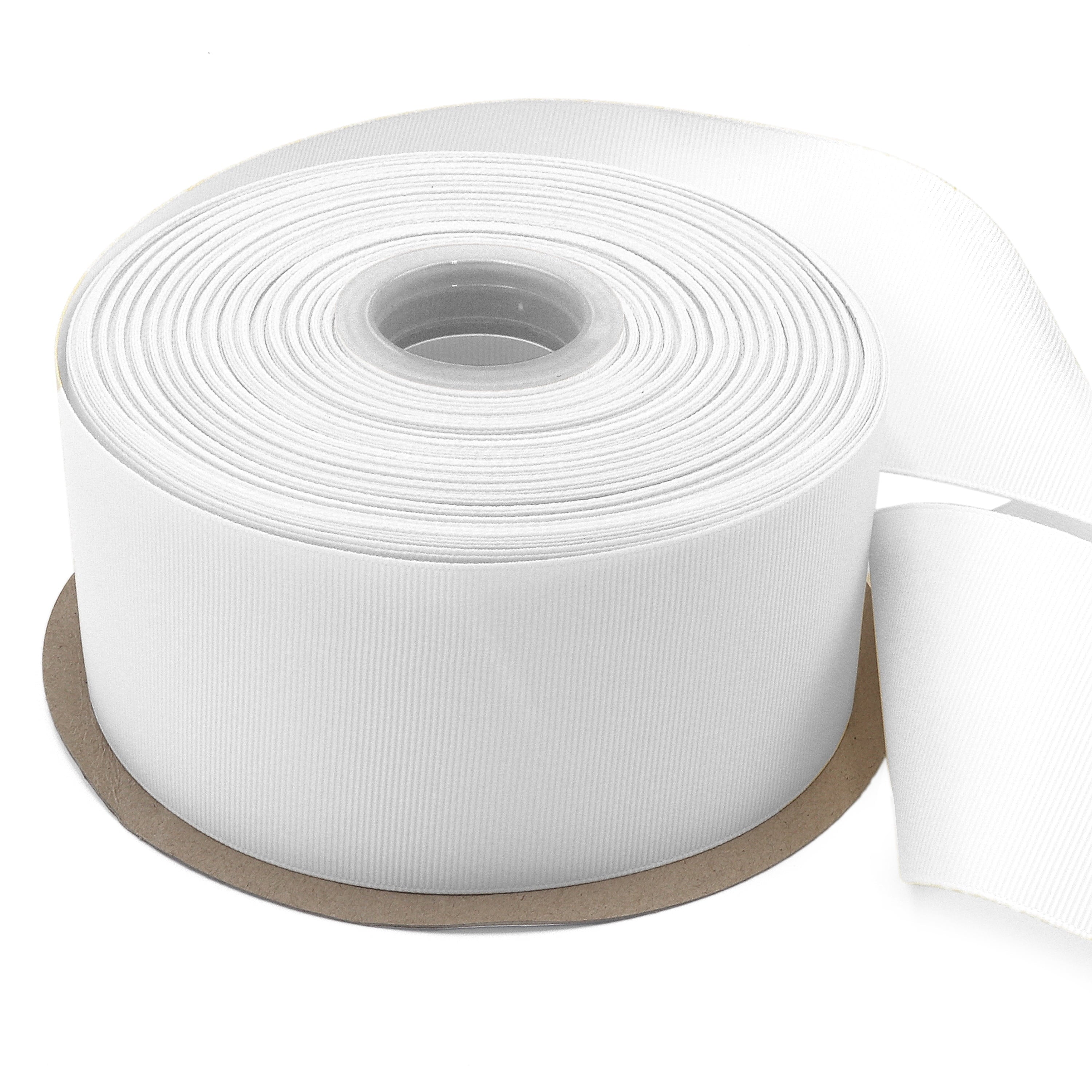Solid White Grosgrain Ribbon, 2.5" x 50 Yards by Gwen Studios