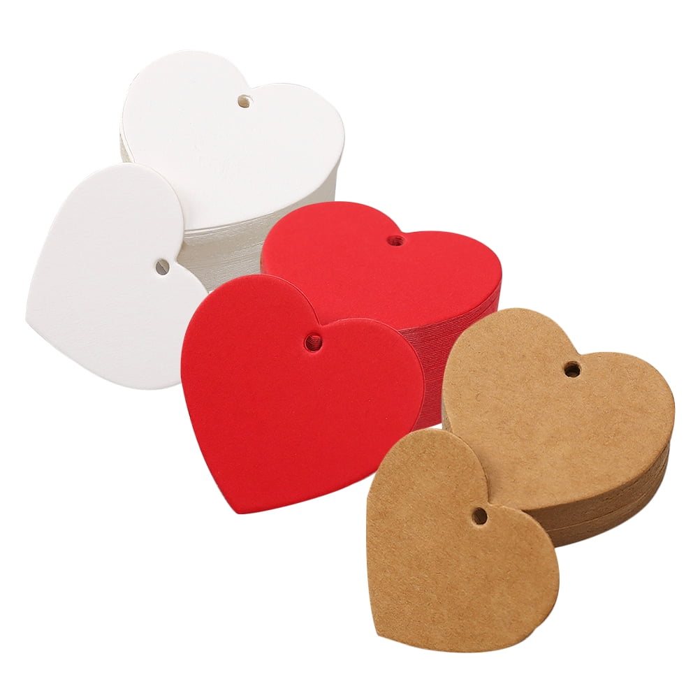 FRCOLOR 1200 Pcs  Heart Gift Tags Hanging Gift Tags Decorative Heart Tags Valentines Day Gift Tags Blank Paper Tags