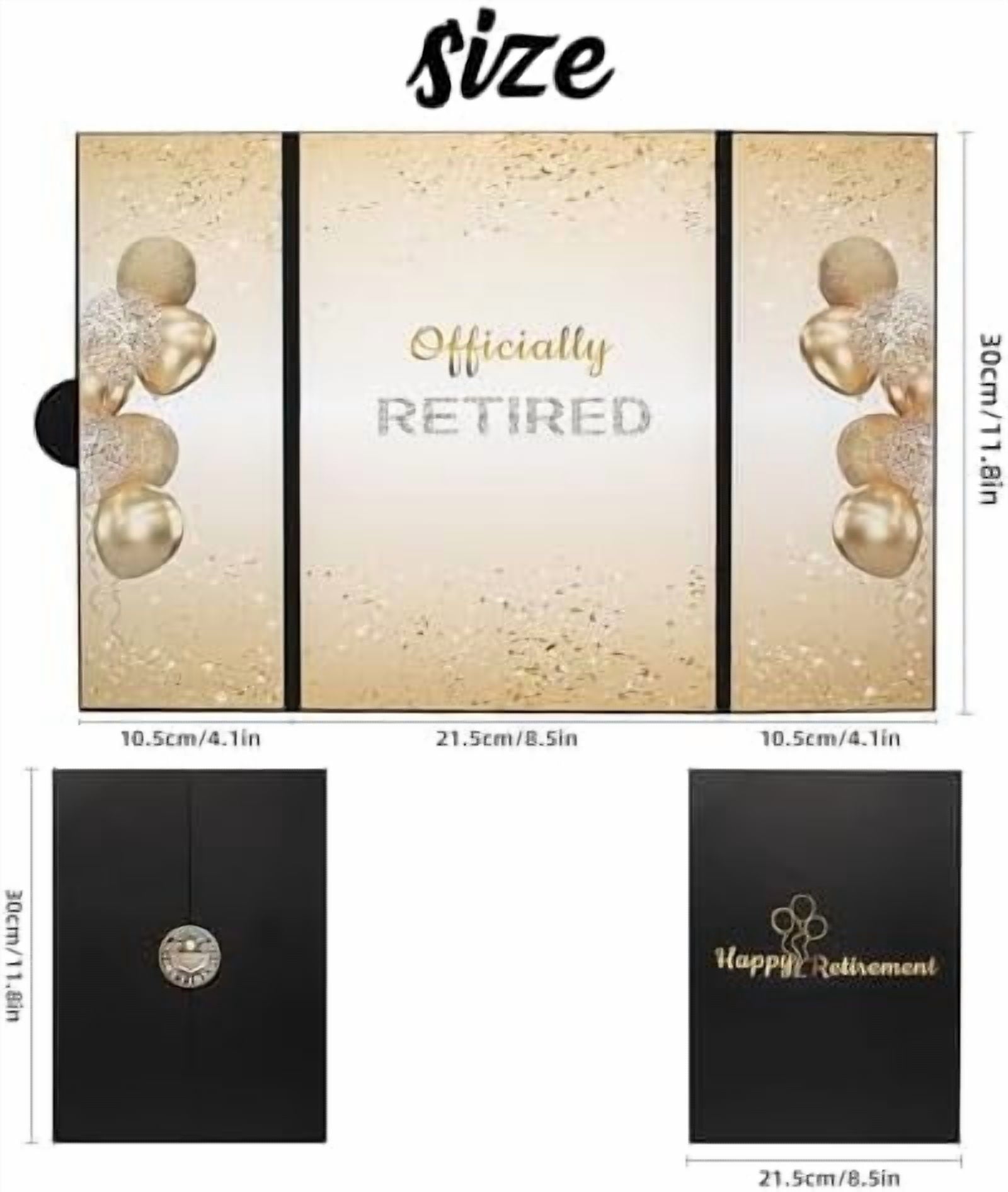 Happy Retirement Party Decorations Signature Guest Book.Black Gold Officially Retired Signature Guestbook Gifts for Men Women.Signing Card Book Board for Retirement Farewell Party Supplies