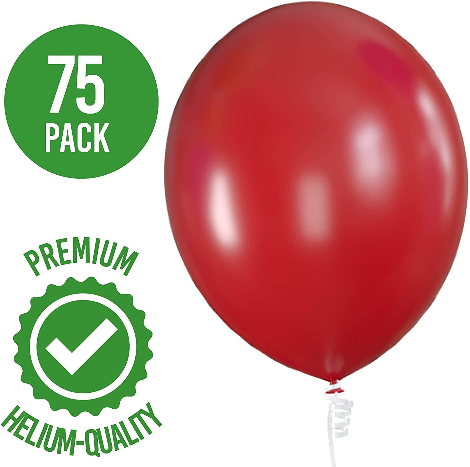 Christmas Party Balloons 12 Inch Red, Green and White Balloons with Ribbon for Christmas Decorations or Xmas Color Themed Party, Weddings, Baby Shower, Birthday Parties, Helium Quality-75 pack