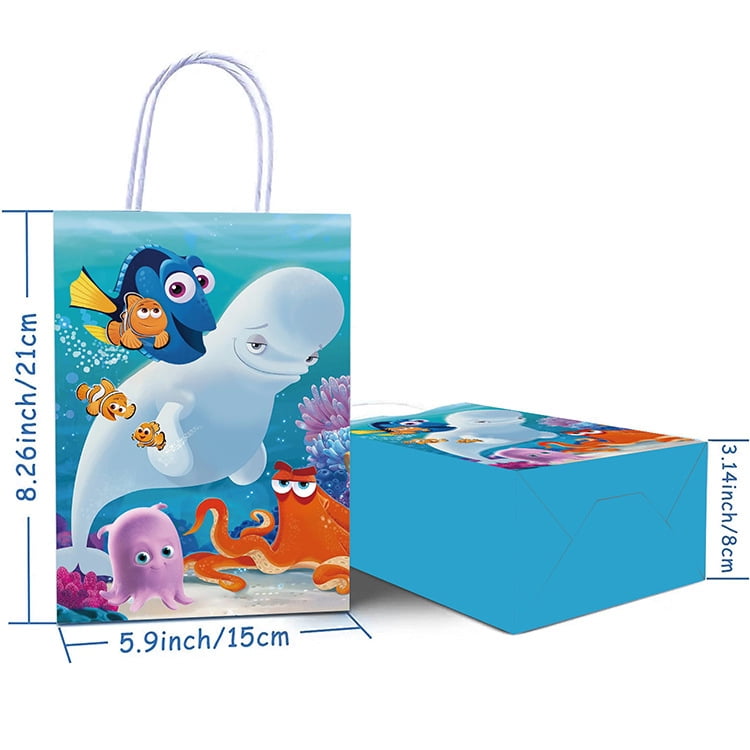 24 Pcs Nemo Cartoon Party Gift Bags, Birthday party bags, Cartoon candy bags, Party Supplies（8.26"×5.9"×3.15"）