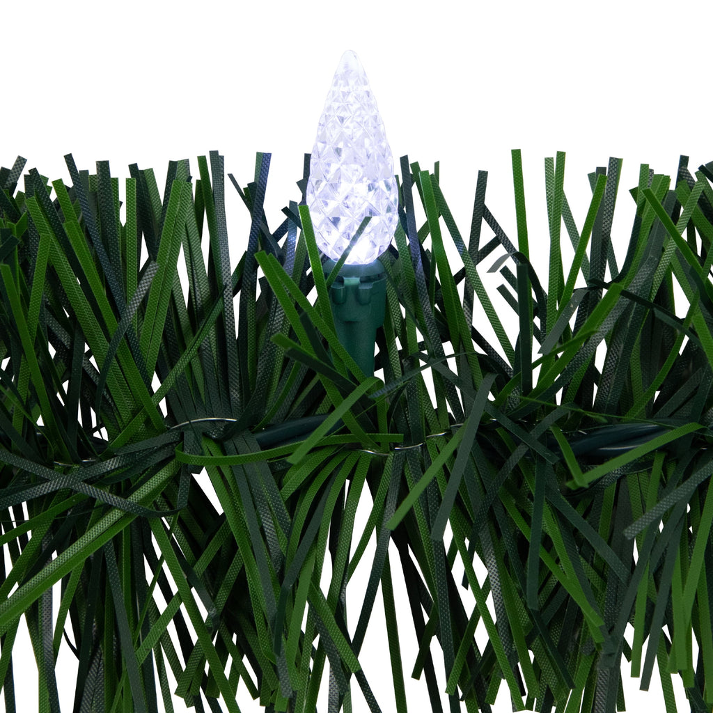 Northlight 18' x 3" Pre-Lit Pine Artificial Christmas Garland, Pure White LED Faceted Lights