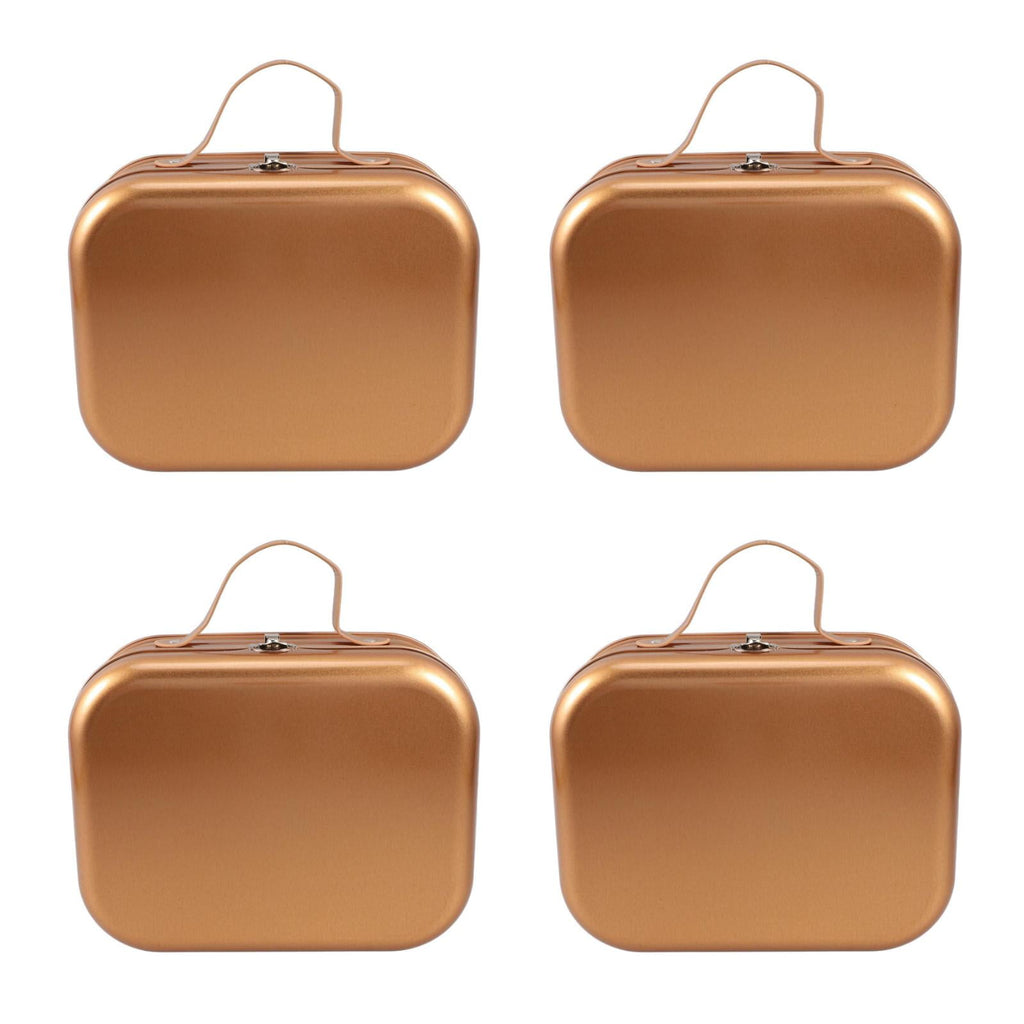 Hemoton 4pcs Keepsake Wrapping Case Handheld Handle Box Handheld Storage Box Tinplate Wrapping Handheld Box Tinplate Keepsake Container Box