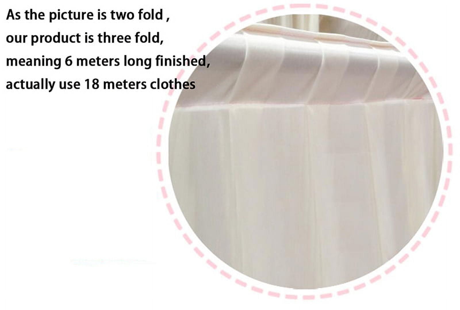 INTBUYING 10ft*10ft Three Fold Blue Wedding Stage Reception Backdrop Curtain Decorations Ceremony Background Party Drapes with Swag Silk Fabric Curtain