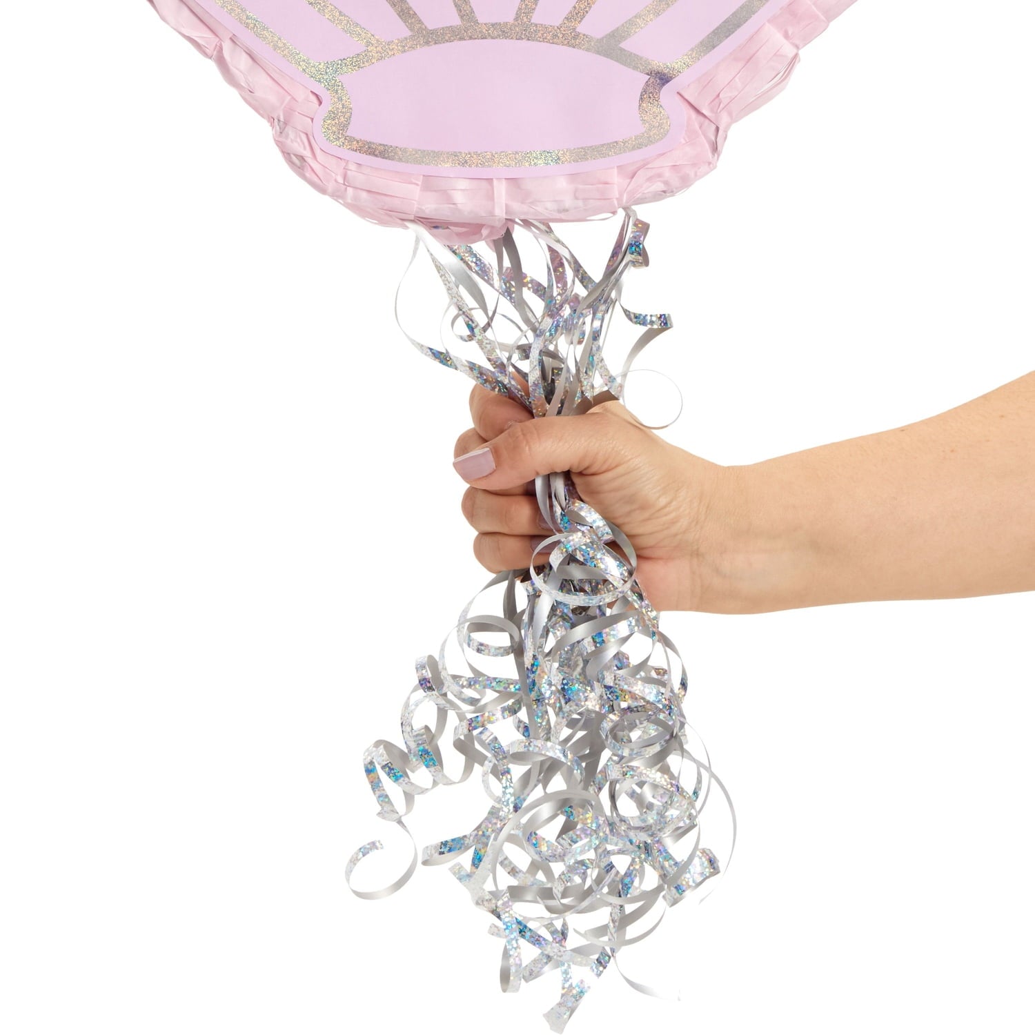 Pull String Seashell Pinata - Mermaid Birthday Decorations, Under The Sea Party Supplies (Small, 13"L x 3"W x 14"H), For Ages 3+
