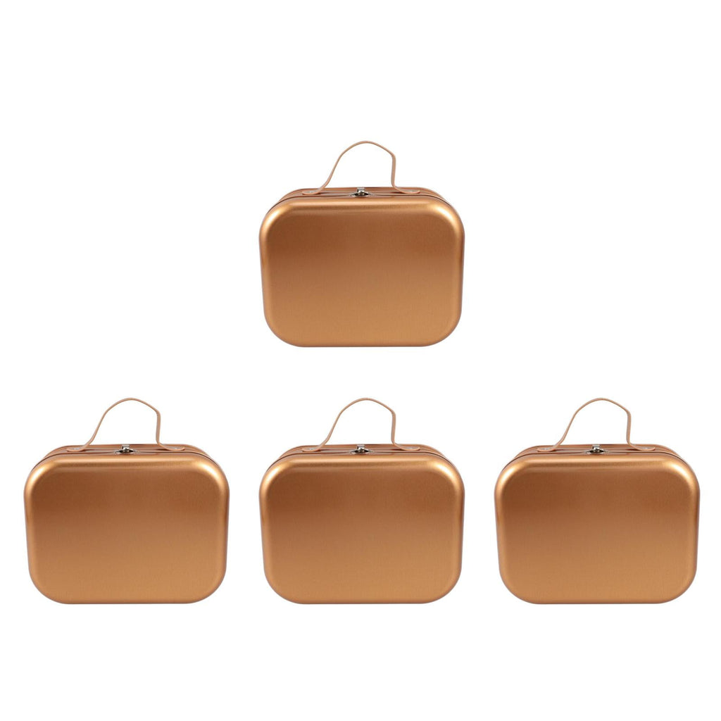 Hemoton 4pcs Keepsake Wrapping Case Handheld Handle Box Handheld Storage Box Tinplate Wrapping Handheld Box Tinplate Keepsake Container Box