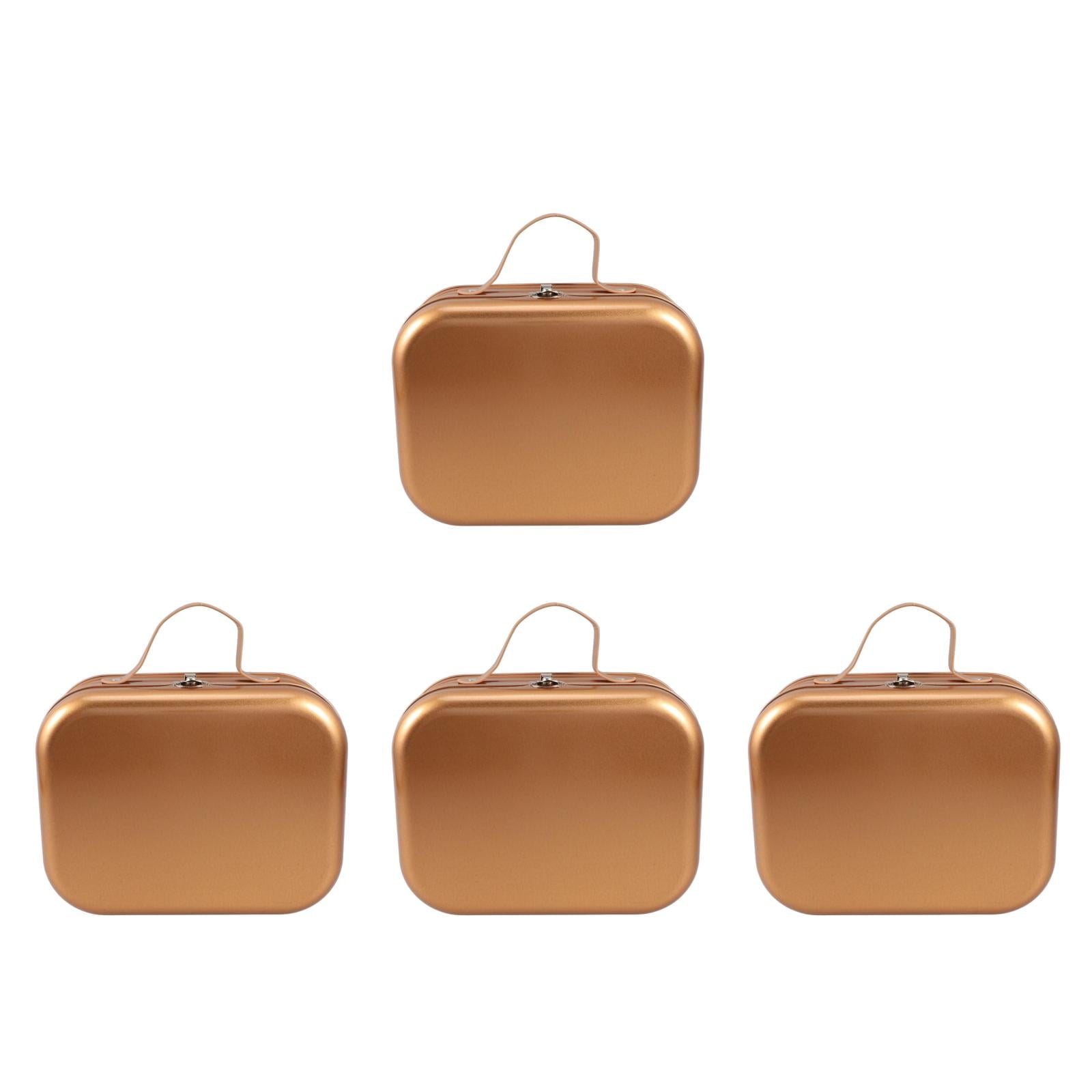 Hemoton 4pcs Keepsake Wrapping Case Handheld Handle Box Handheld Storage Box Tinplate Wrapping Handheld Box Tinplate Keepsake Container Box