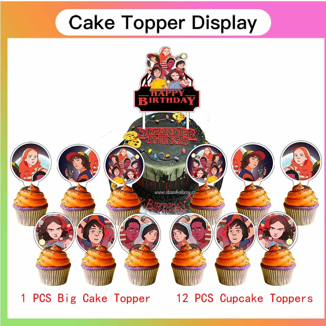 Strangers Things Party Supplies Decor Tableware Backdrop Banner Cake Topper Balloons Birthday Decorations