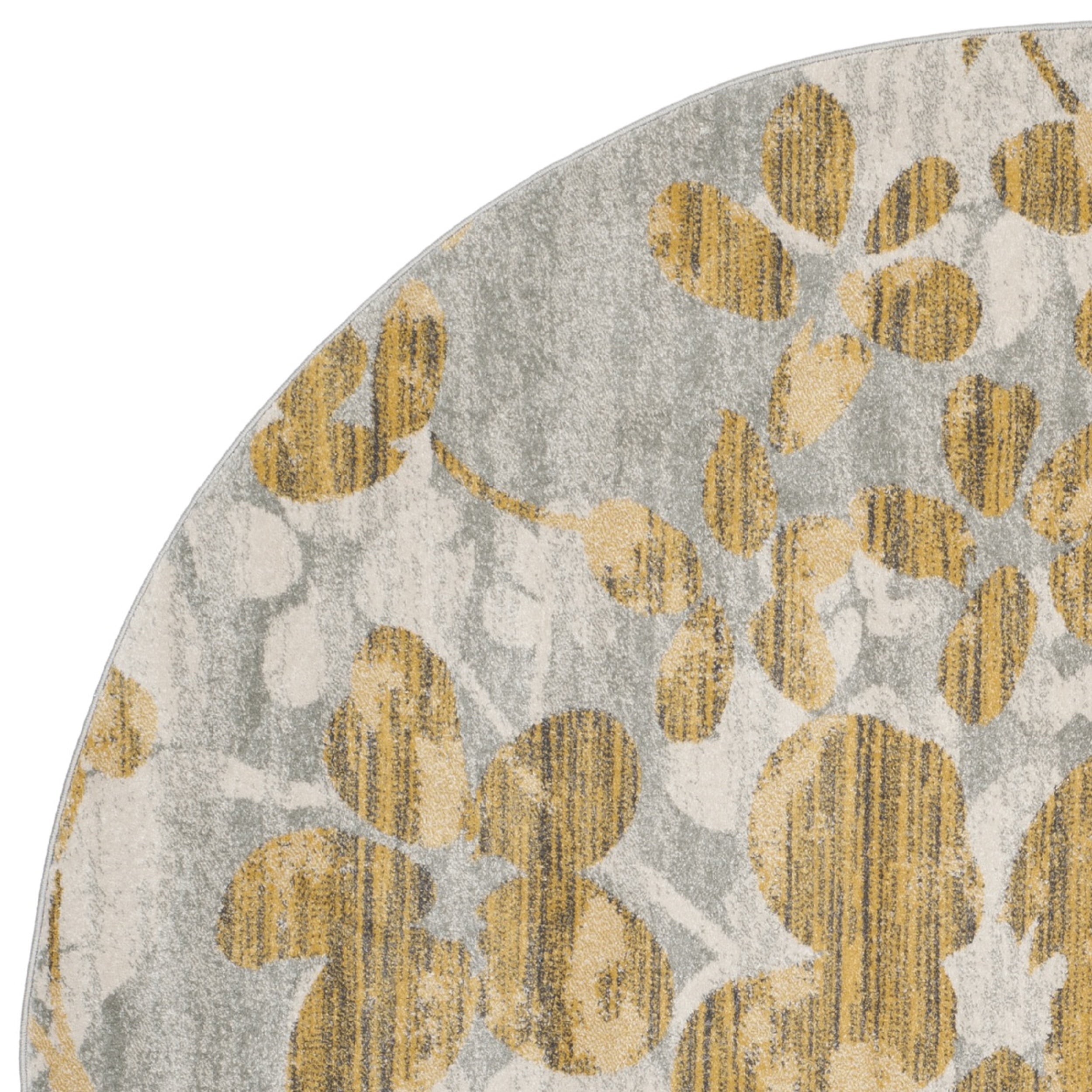 SAFAVIEH Evoke Pavel Floral Area Rug, Grey/Gold, 6'7" x 6'7" Round