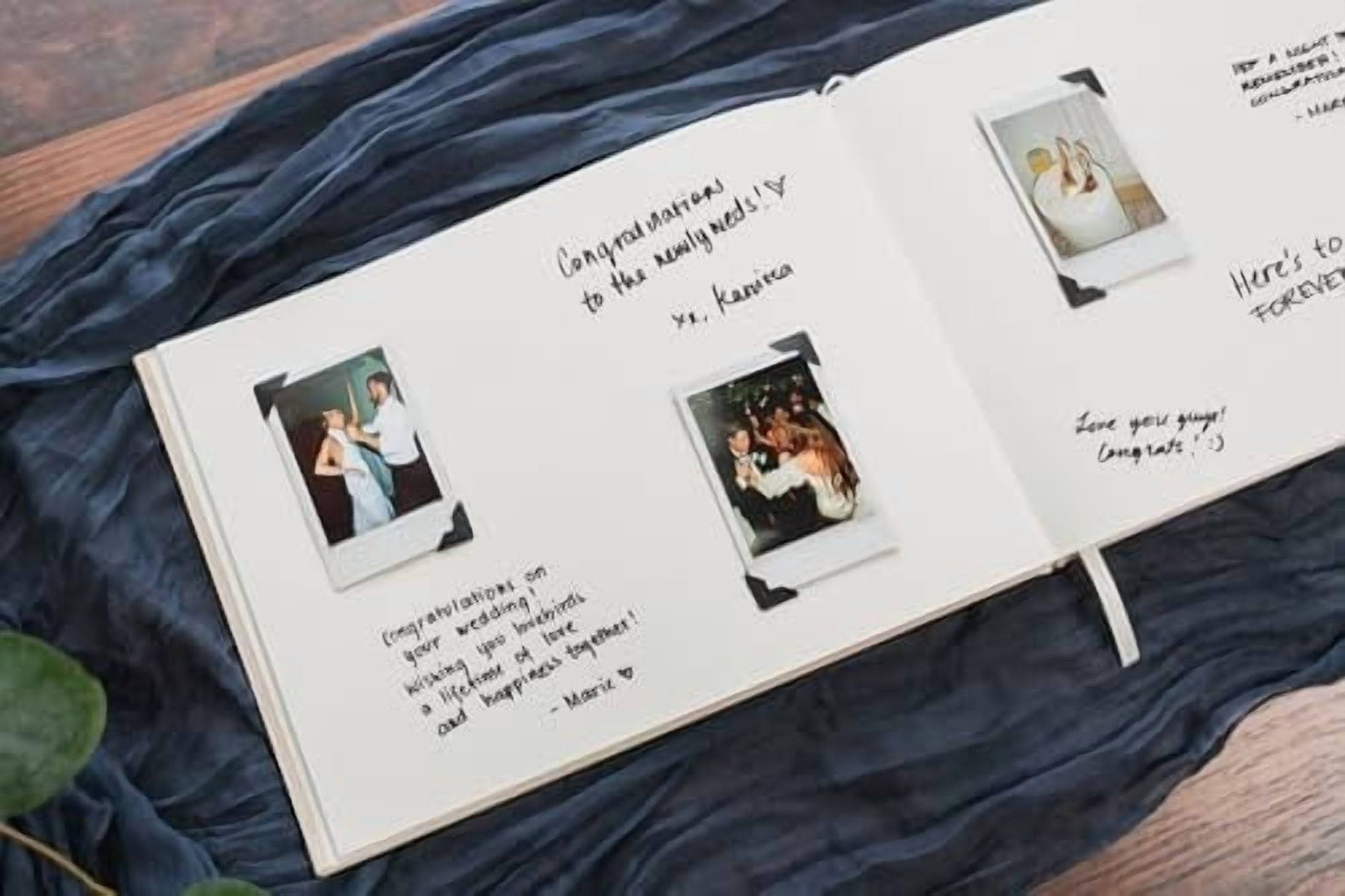Personalized Guest Book - 11.5" x 8.5" Premium Custom Guest Signing Book with Bookmark and Blank Pages for Wedding Reception Table Decoration Engagement Birthday Party Event, Oats