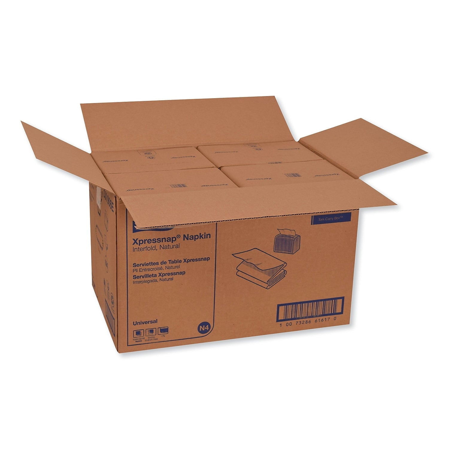 Tork Xpressnap Interfold Dispenser Napkins, 1-Ply, Bag-Pack, 13 x 8.5", White, 6000/Carton -TRKDX900
