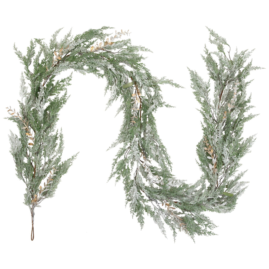 Northlight Real Touch™ Flocked Cedar Pine Artificial Christmas Garland - 10' - Unlit