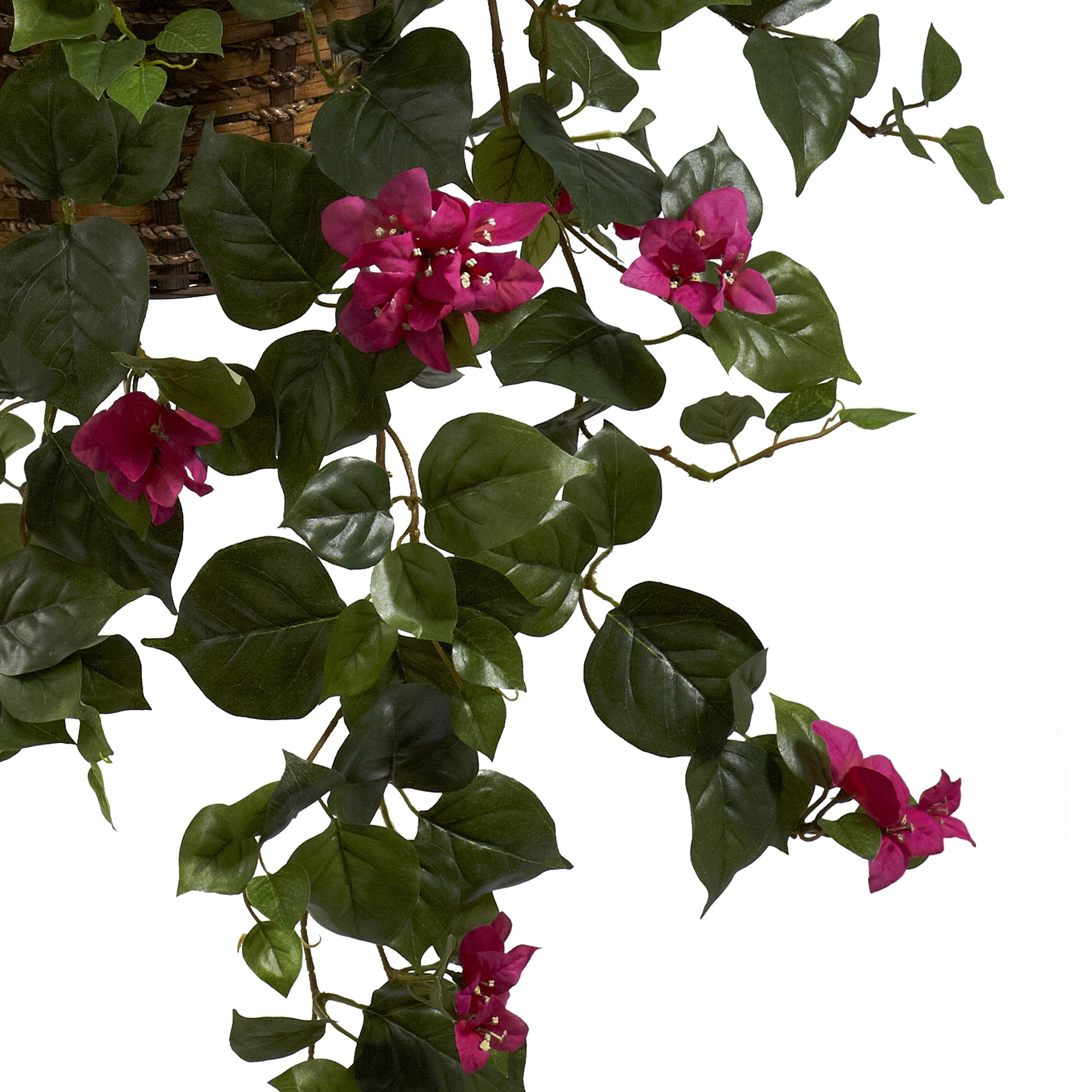 Nearly Natural Bougainvillea Silk Hanging Basket