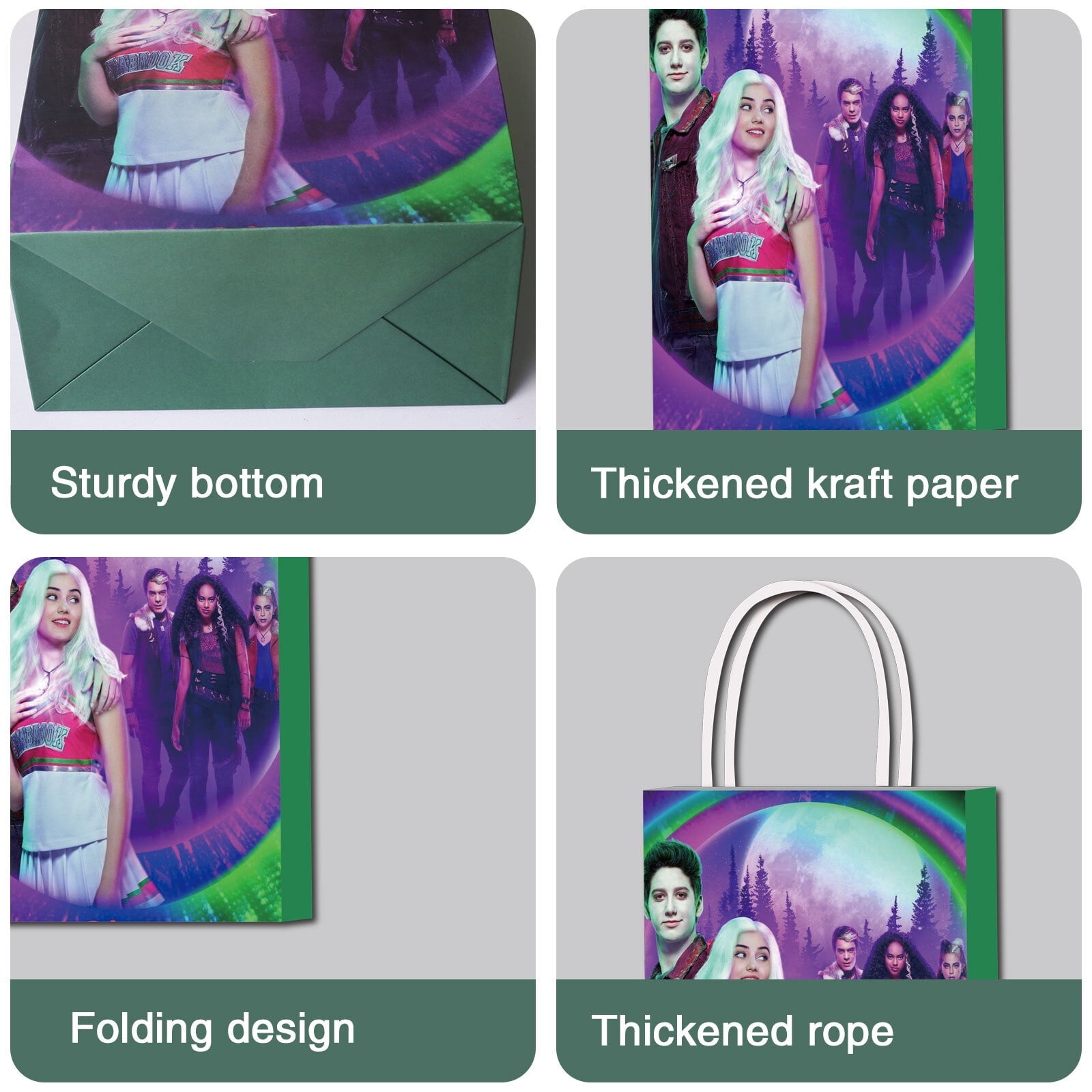 16 Pcs For Zombies Party Favor Bags – 2 Styles with Handles, Gift Bags for Birthday Parties, Themed Celebrations, Events