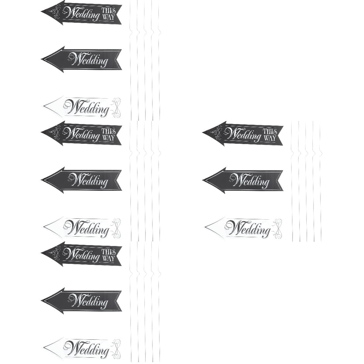 Worgeous 4 Sets Outdoor Wedding Signs DIY Yard Wedding Signs Outside Wedding Decor with Stakes