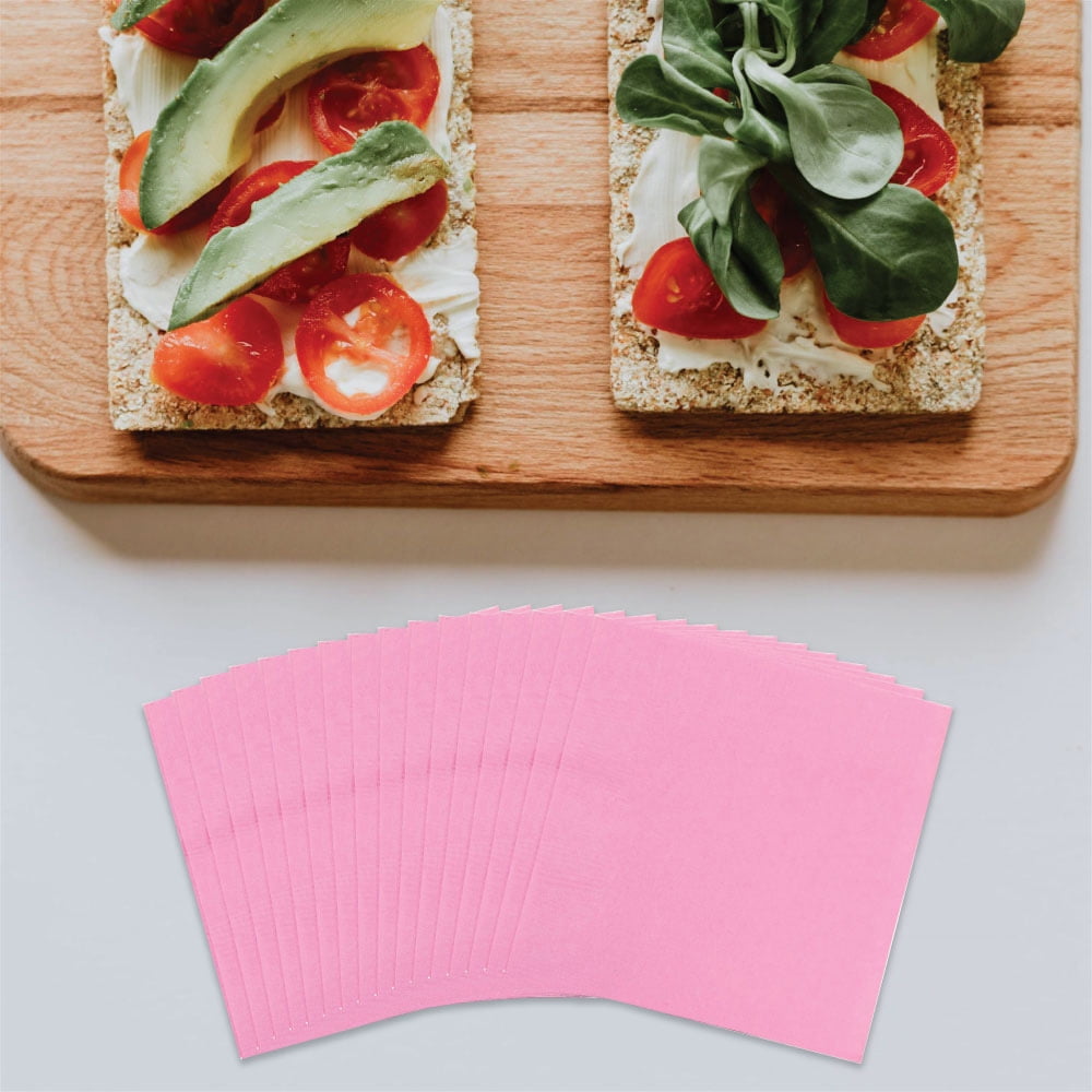 JAM Paper Bulk Medium Lunch Napkins, 6.5x6.5, 480/Box, Baby Pink