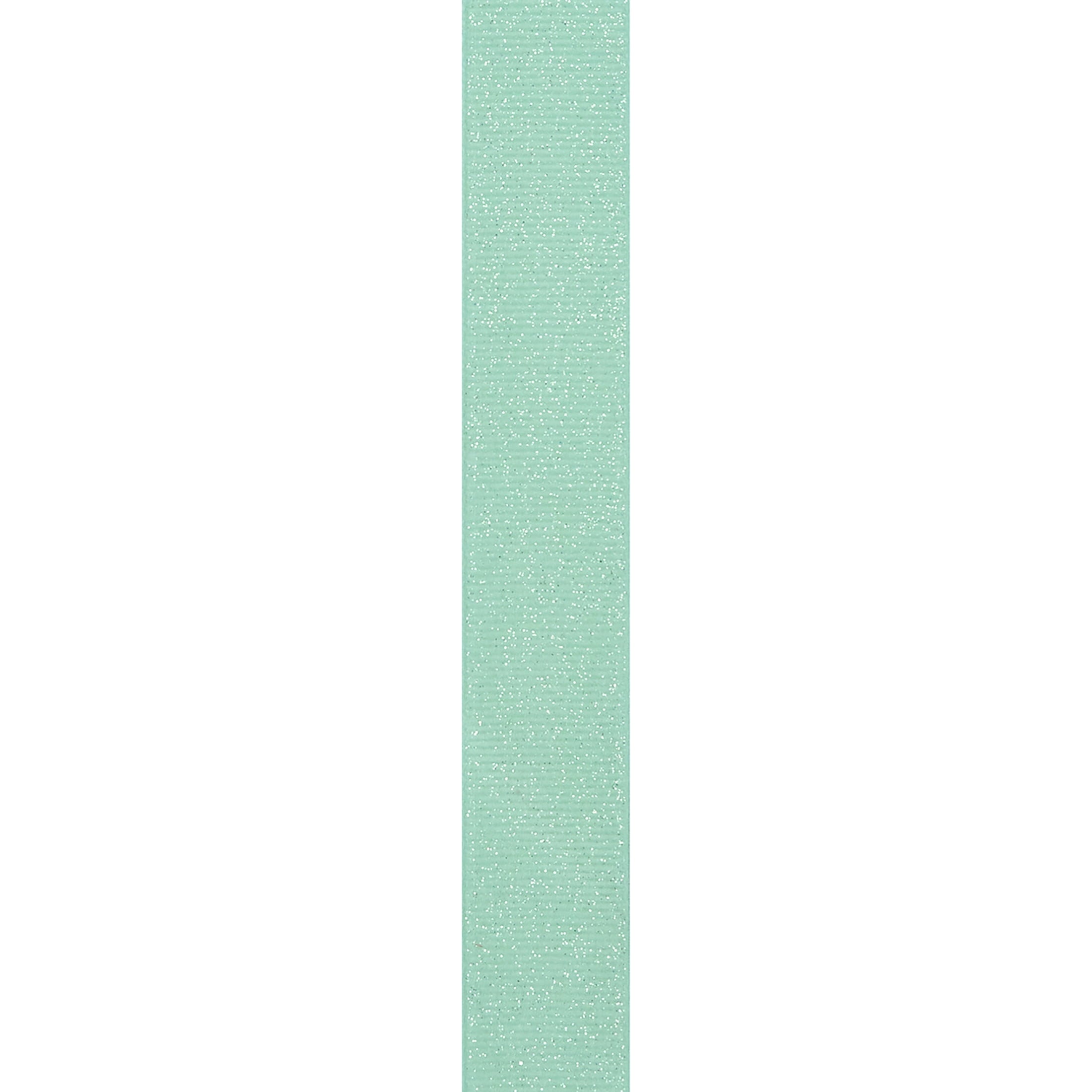 (7 pack) Offray Ribbon, Aqua Blue 7/8 inch Grosgrain Glitter Polyester Ribbon, 9 feet
