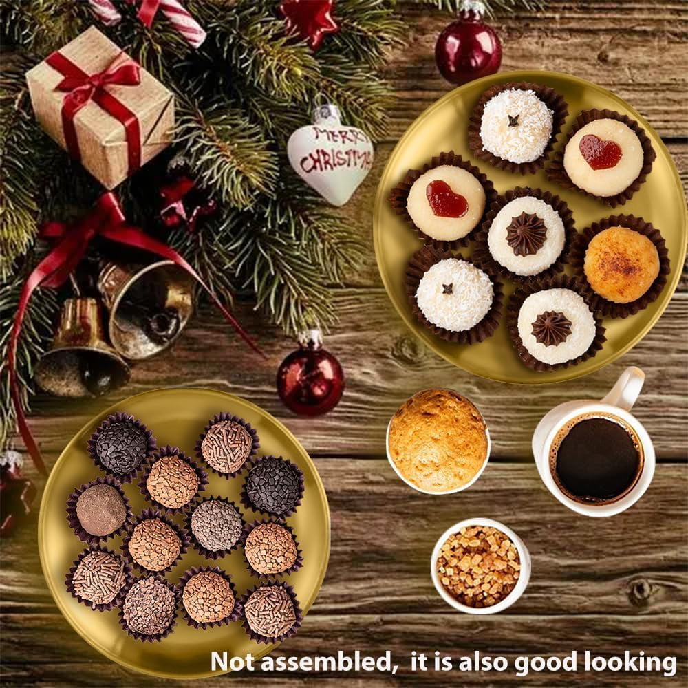 2 Pack Cake Stand 3-Tier Stainless Steel Cake Stand ，Cupcake Tower Dessert Table Display Set for Party Wedding Outdoor Picnic