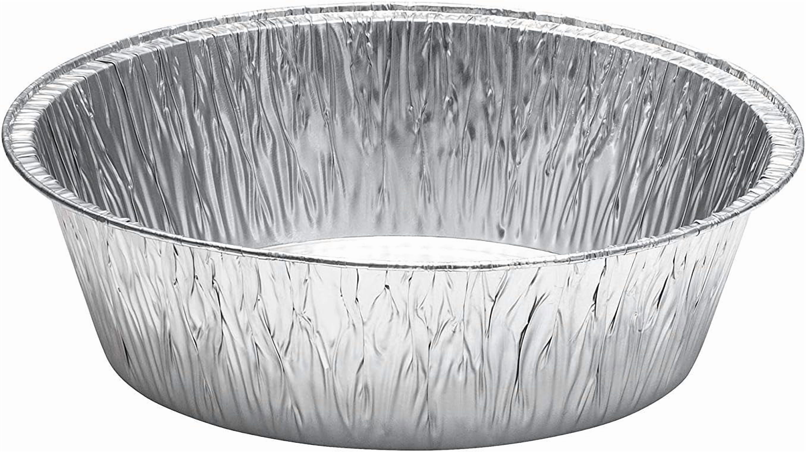 Displastible 10” Round Dutch Oven Liners Aluminum Pans for Cakes & Lasagna, 20-Pack