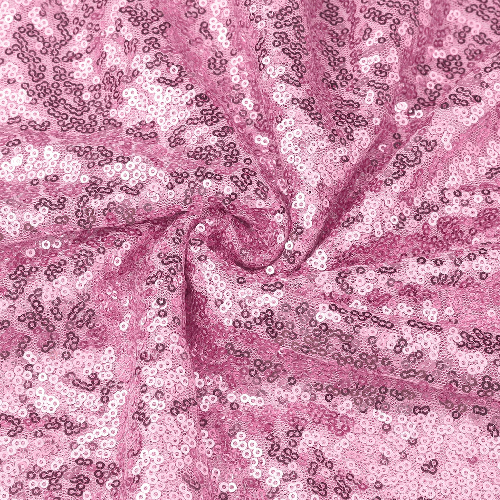 Unique Bargains Sequin Table Covers for Dining Room Parties or Dances Tablecloths Pink 47"x71"