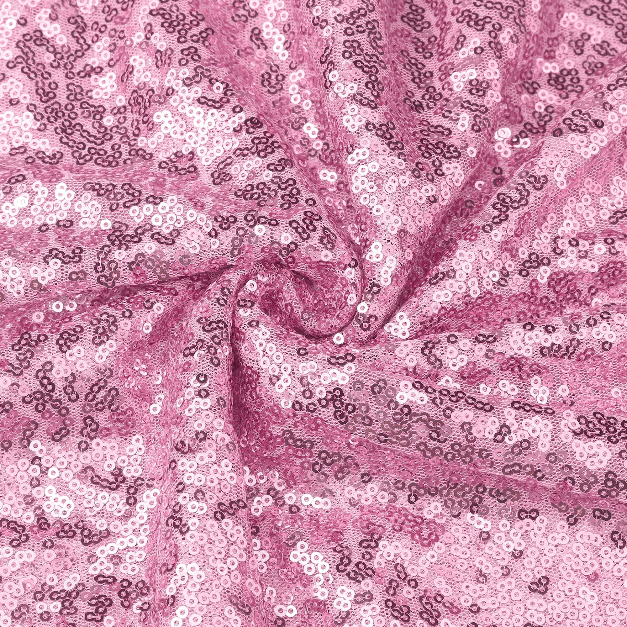 Unique Bargains Sequin Table Covers for Dining Room Parties or Dances Tablecloths Pink 47"x71"