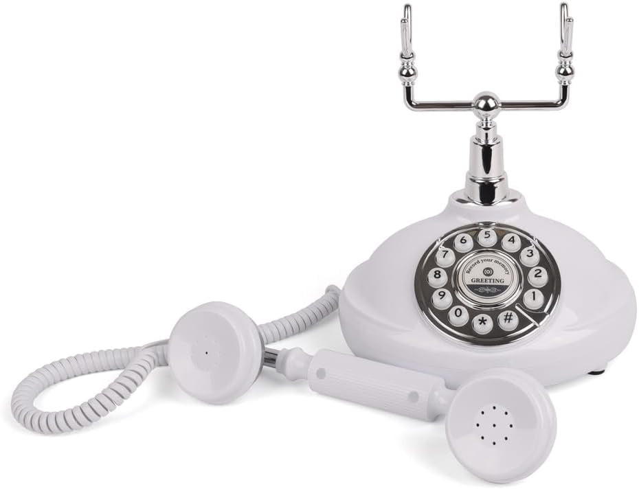 Audio Guest Book Wedding Phone Record Customized Voicemail with Audio Guest Book for Parties Weddings Birthdays Rentals Confessions Phone Record (White)