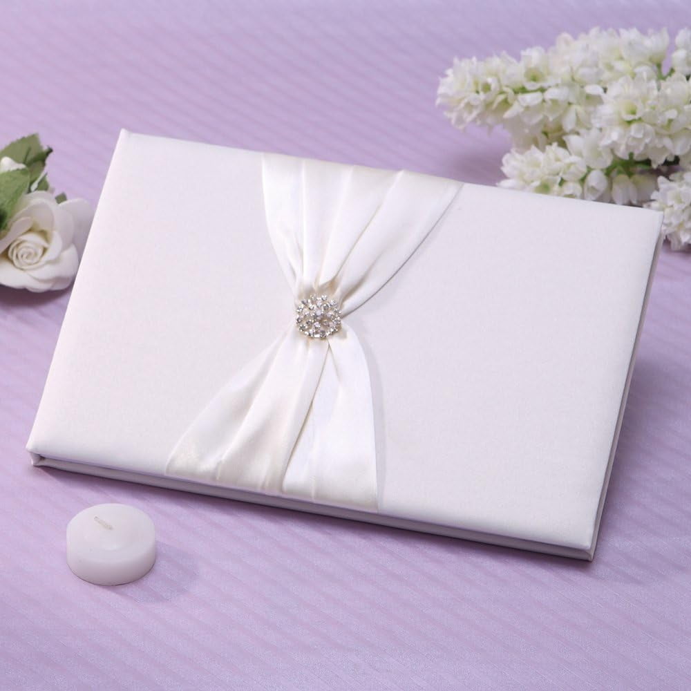 Elegant Guest Book With Pen, Set of 2, Pink