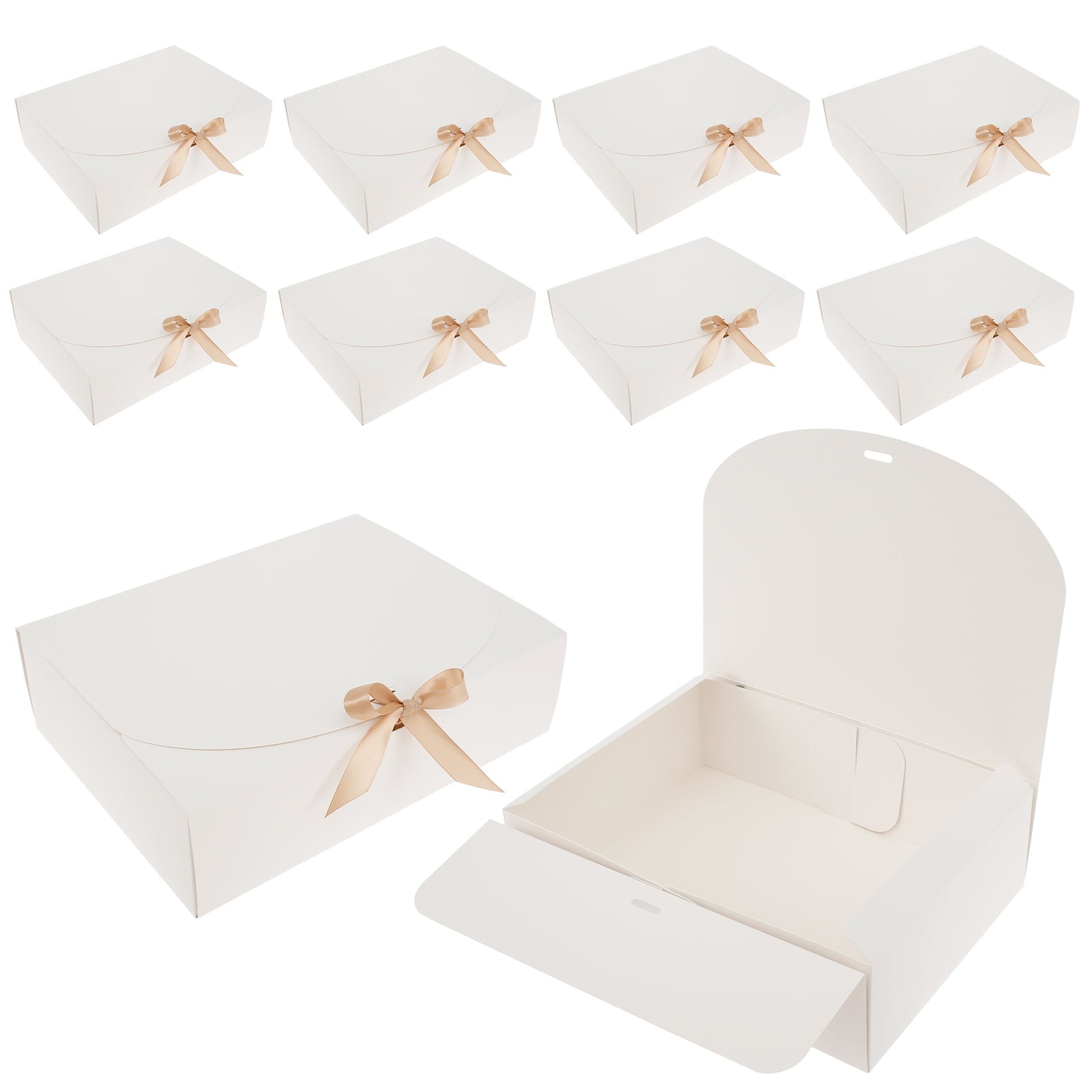10 Pcs Gift Boxes with Lids and Ribbon Paper Present Box Large Capacity Paper Boxes Reusable Bridesmaid Proposal Box Decorative Gift Wrap Box for Wrapping Gifts