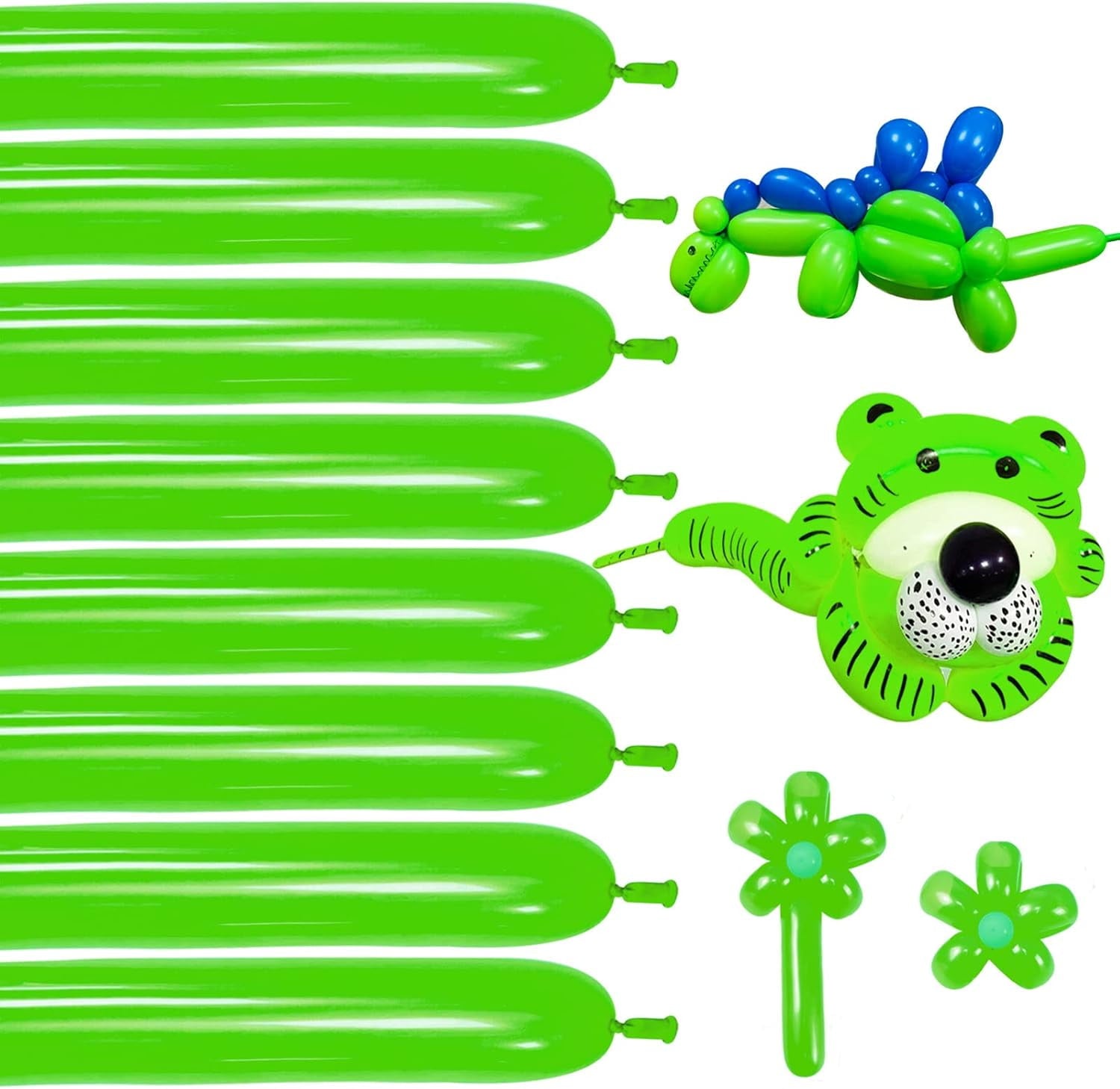 100 clear 260 balloons, clear long and thin balloons, animal balloons, high-quality balloons for beginners to make children's carnival party decorations