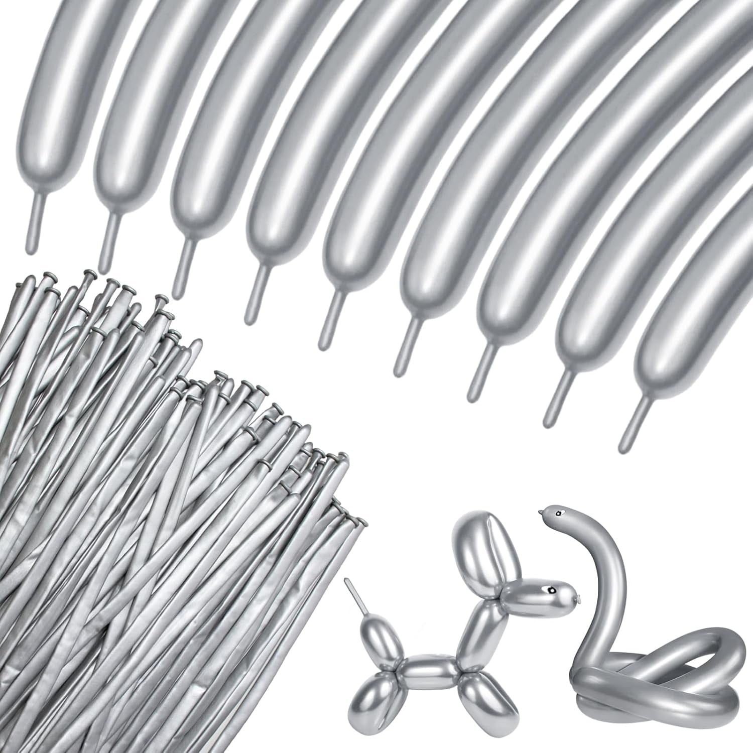 100 clear 260 balloons, clear long and thin balloons, animal balloons, high-quality balloons for beginners to make children's carnival party decorations