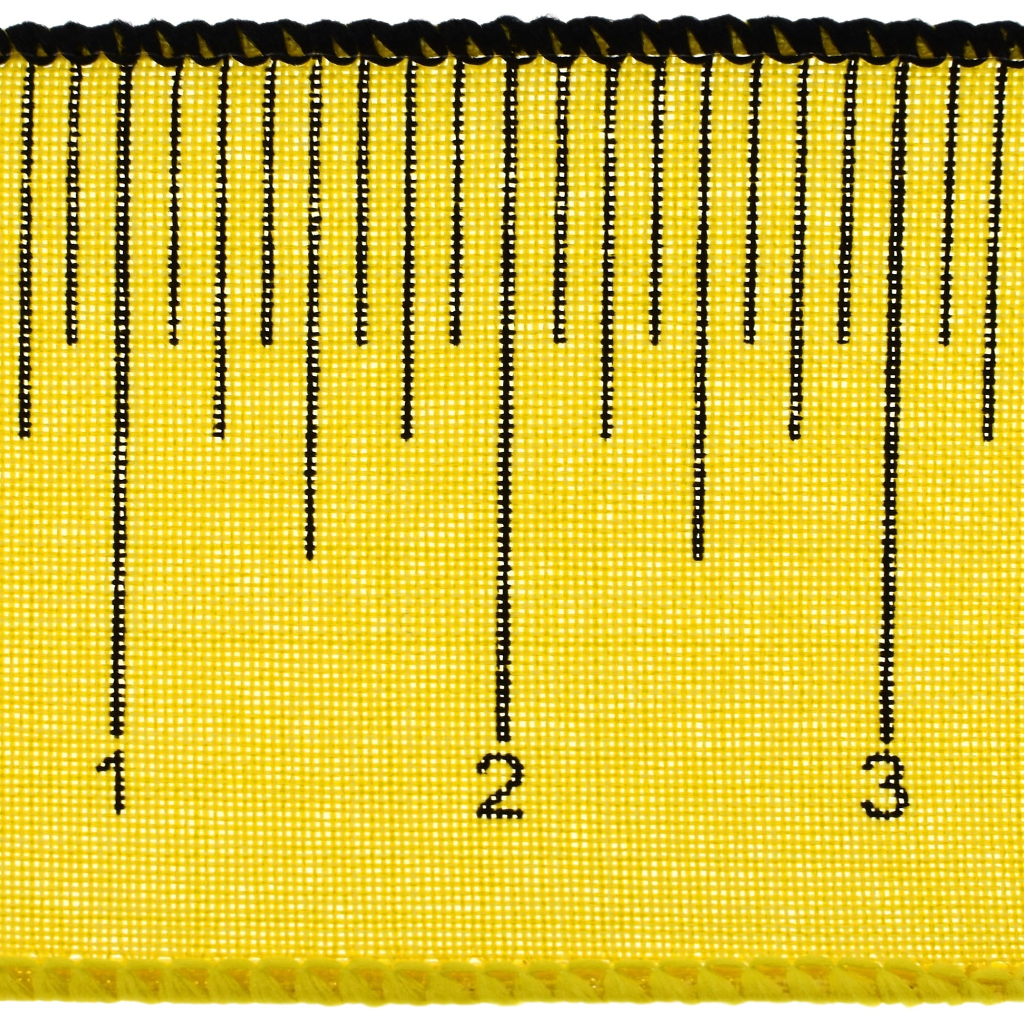 HOMEFORD ESC05 Ruler Measuring Stick Pattern Wired Ribbon, 2-1/2-inch, 10-yard, Yellow