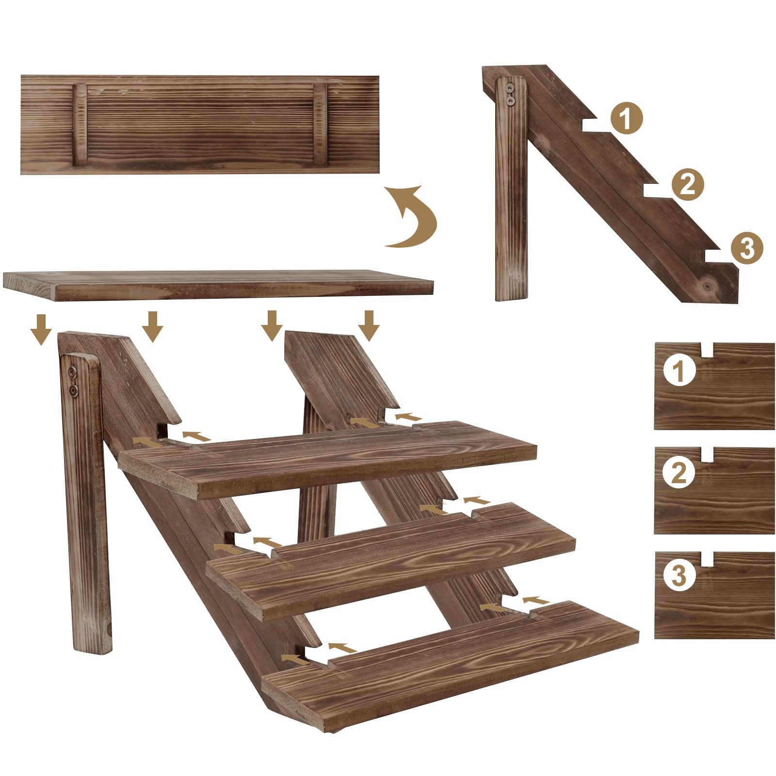 Wooden Display Stand Cupcake Stand, Rustic Tiered Display Stand, Table Display Stand for Party Decoration Supplies