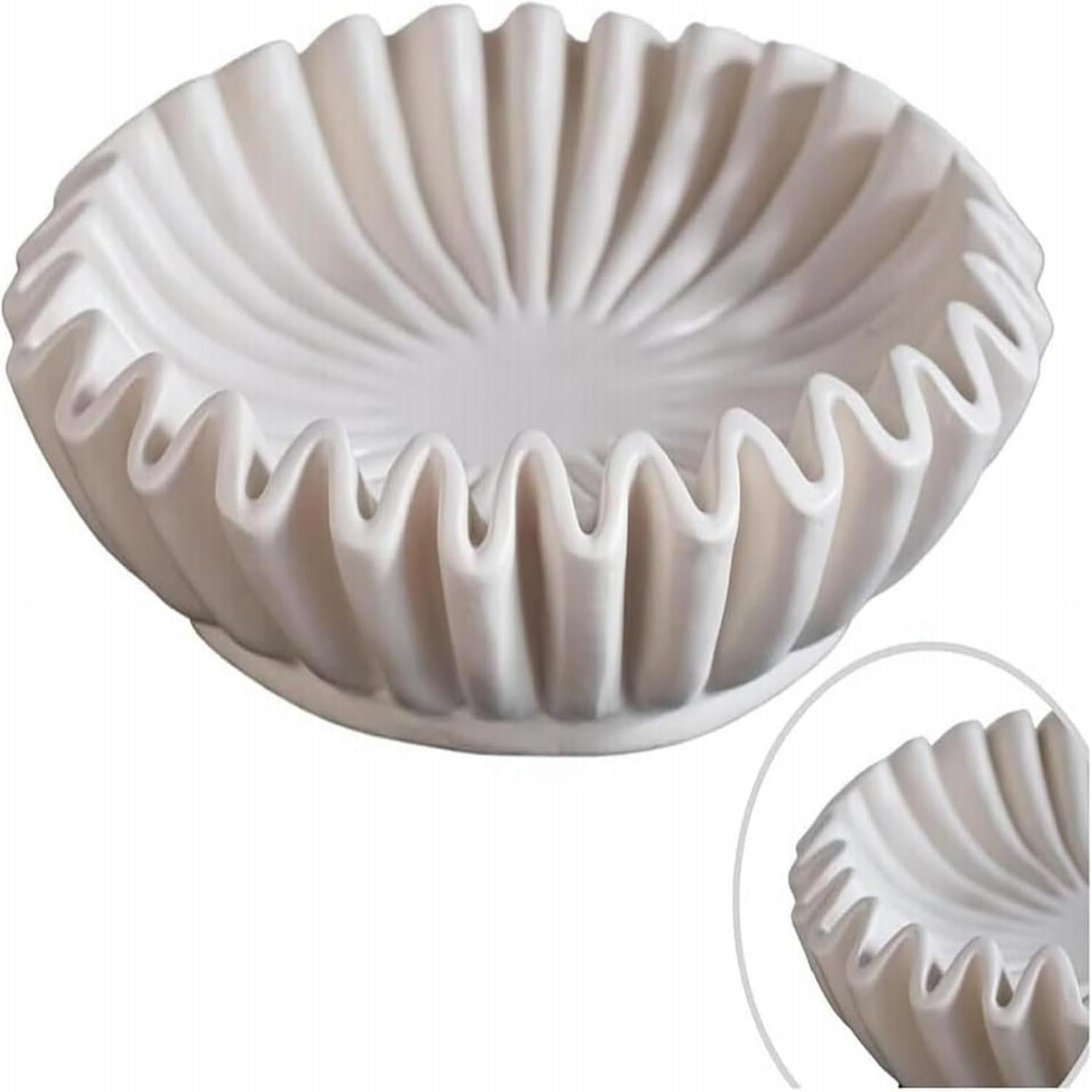 1*Decoration Ruffle Bowl Decorative Bowls for Home Decor Vintage Ring Dish Fruit Bowl Ruffle Bowl Decor for Living Room Design Coffee Table Bookshelf Desktop Decorations Clearance!