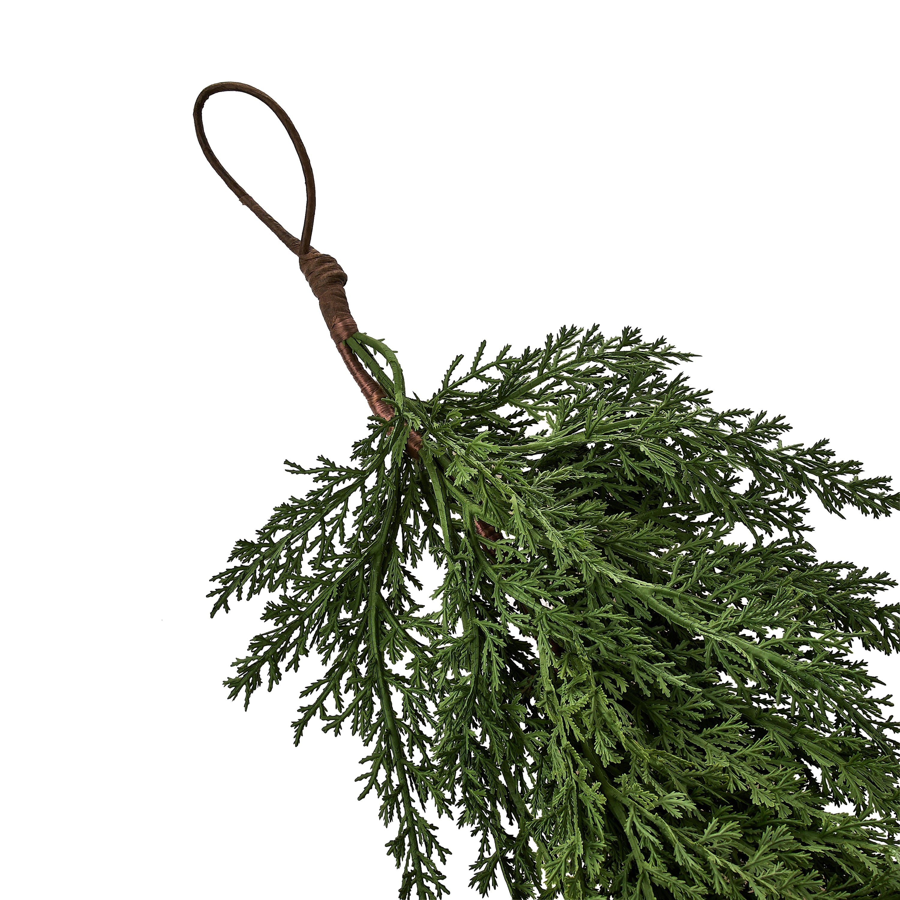 My Texas House 9ft Non-lit Natural Feel Cedar Green Artificial Christmas Garland, Soft PE