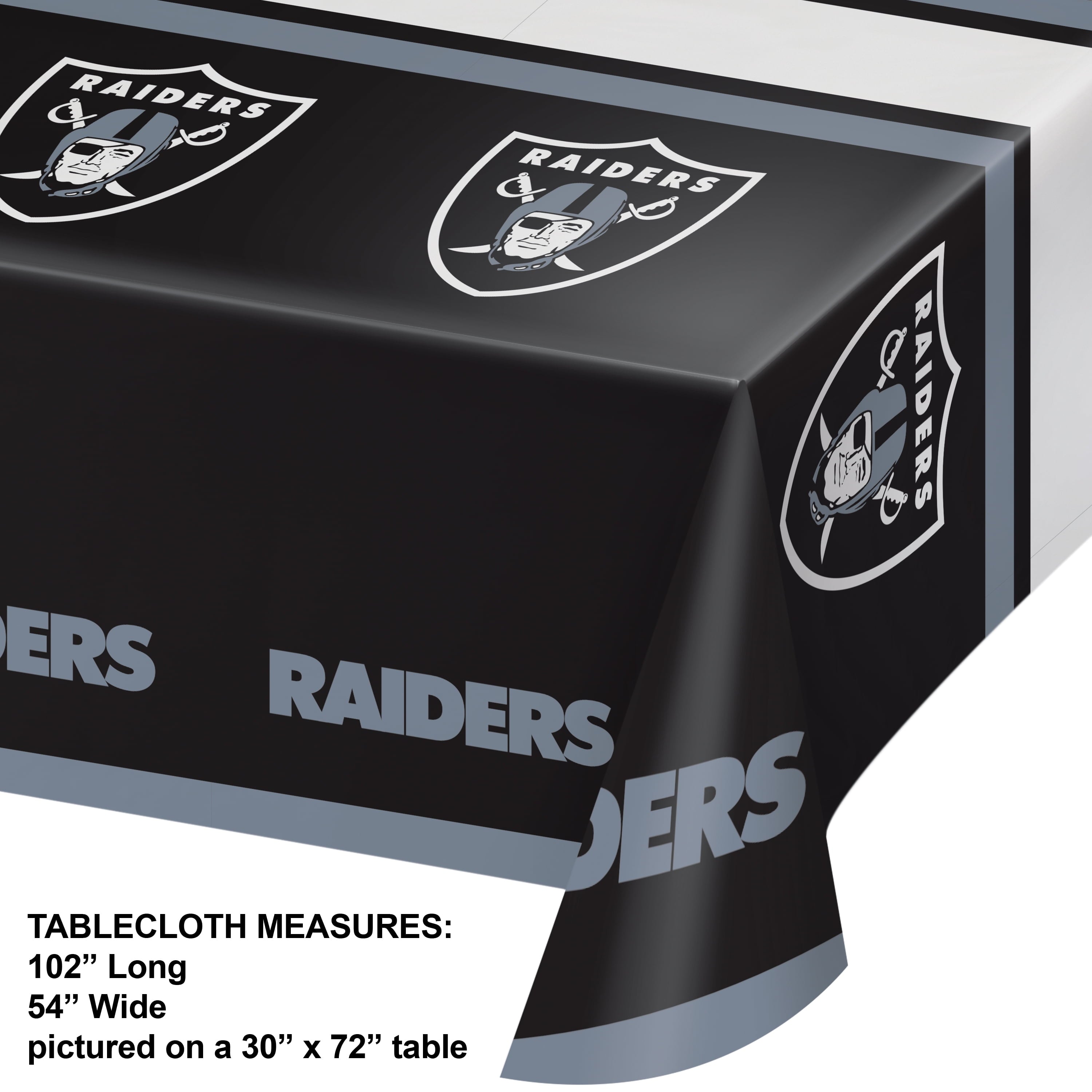 Las Vegas Raiders Plastic Tablecloths, 3 Count