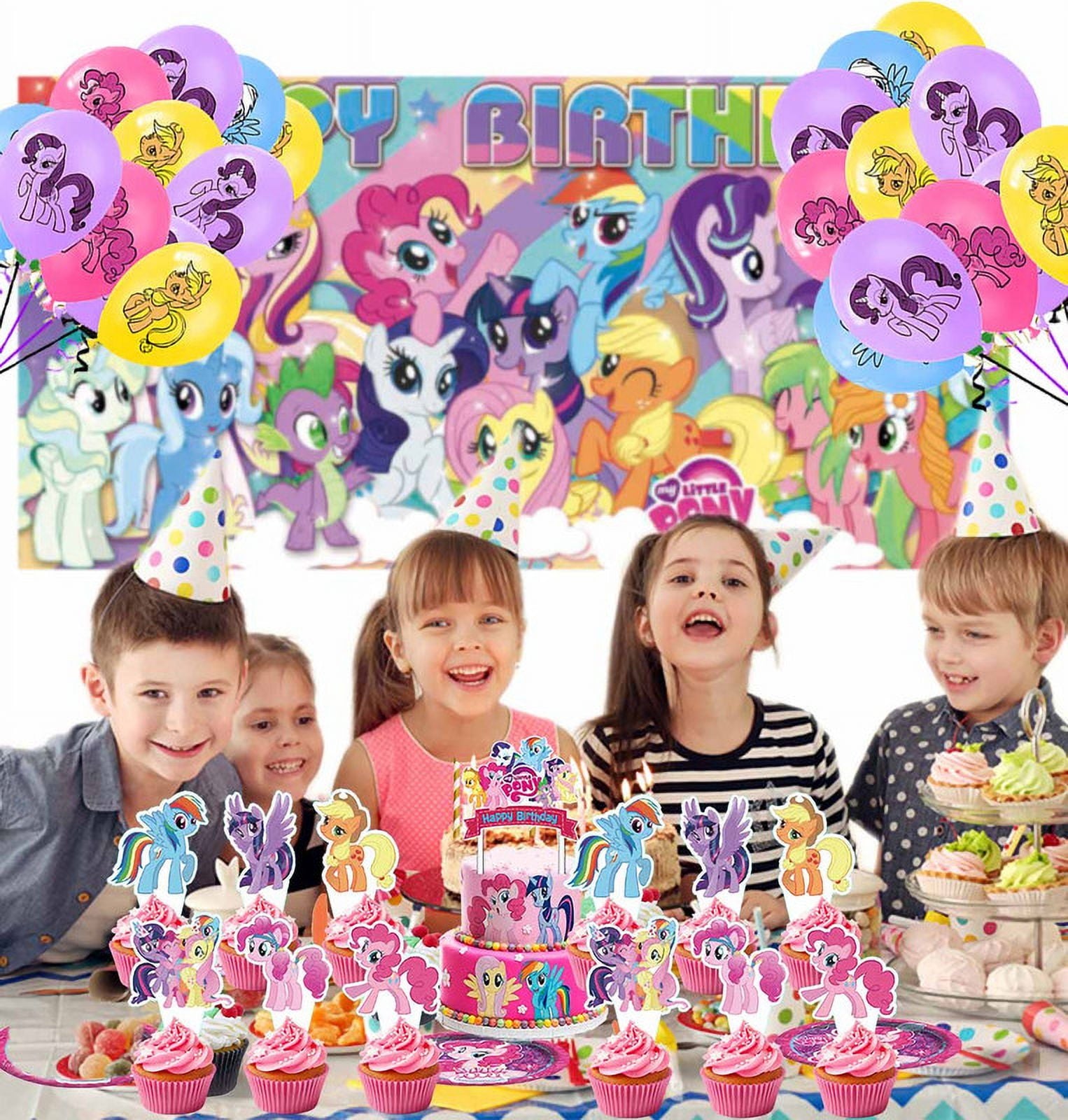 My little pony Birthday Party Supplies Balloons Paper Plates Decoration Cake Topper Decor Tableware Banner Backdrop